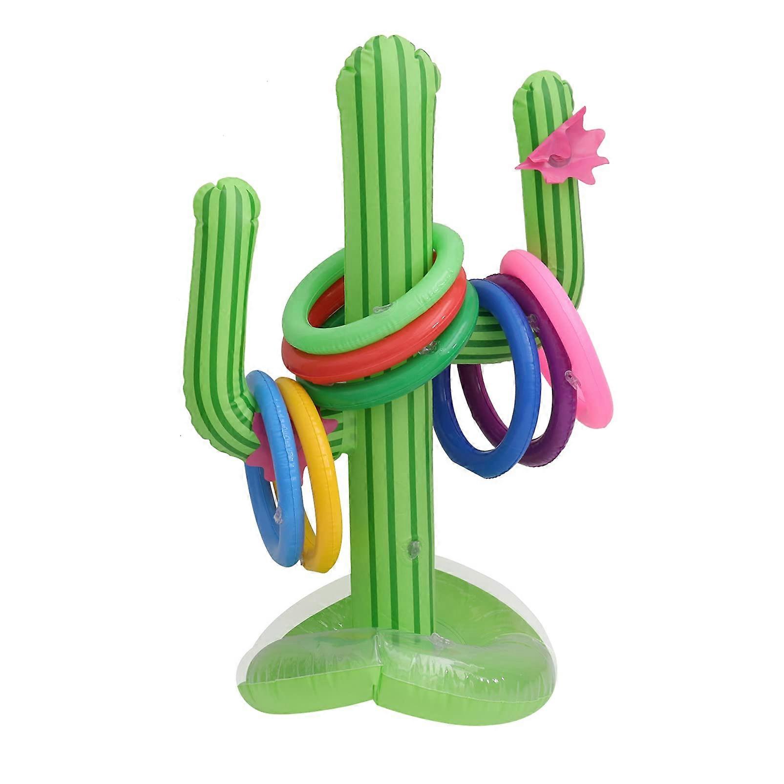 Inflatable Cactus Ring Fun Rings Game Beach Throwing Ring Accessories for Pool Parties Colorful PVC