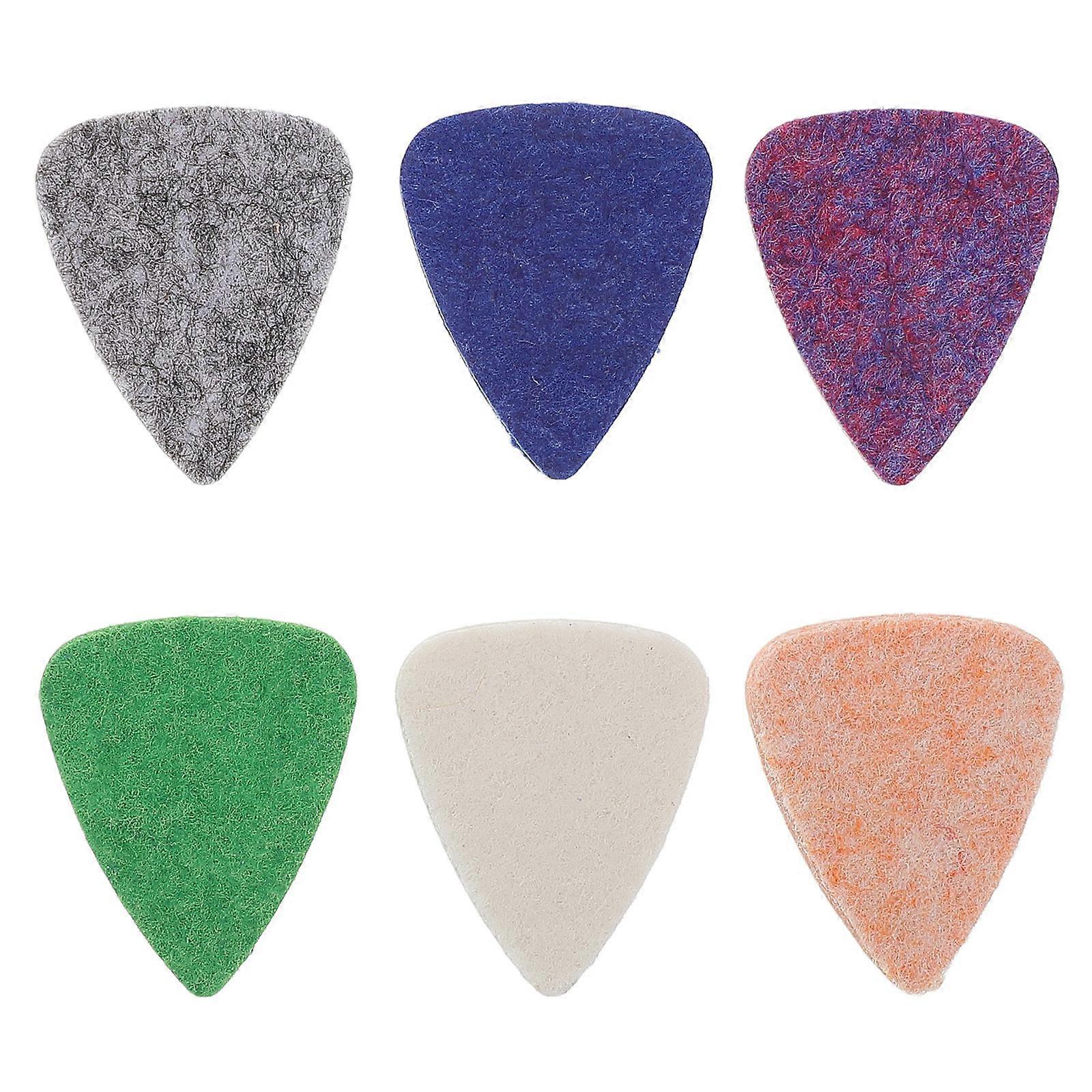 6pcs Wool Felt Guitar Picks for Ukulele – Stylish, Durable Plectrums with Comfortable Grip for Acoustic String Protection