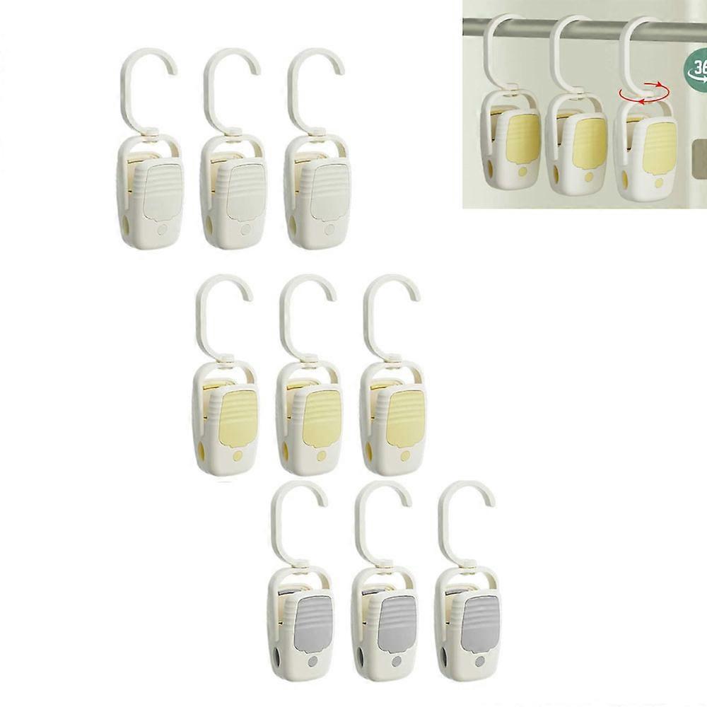 9 Pcs Laundry Hooks with Clips, Super Strong Plastic Swivel Hanging