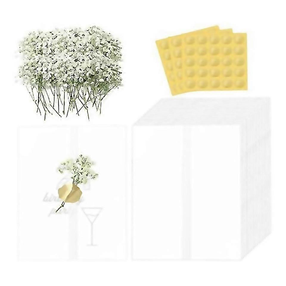 For 50 Sheets Pre-folded Kraft Paper Jacket For 12.7x17.7cm Invitations