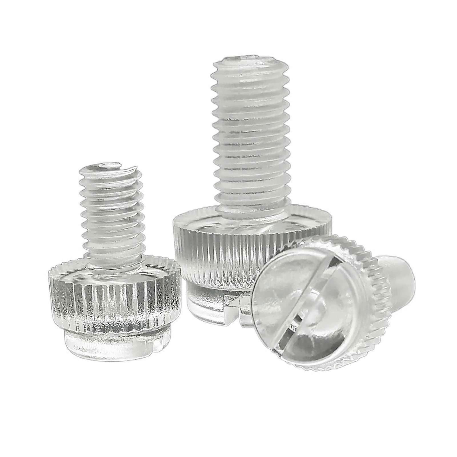 Knurled head screws, M3, M4, M5, M6, M8, acrylic, knurled slotted head, handtight (Color: 6mm, Size: M6)