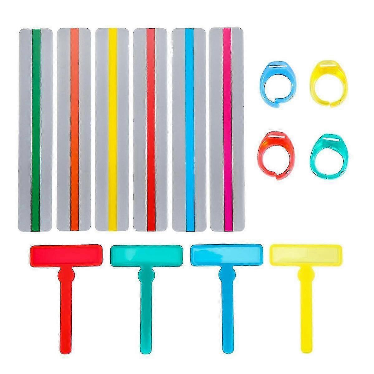 14pcs Guided Reading Strips Tools Set Finger Trackers Highlight Reading Strips Rulers For Dyslexic 0619