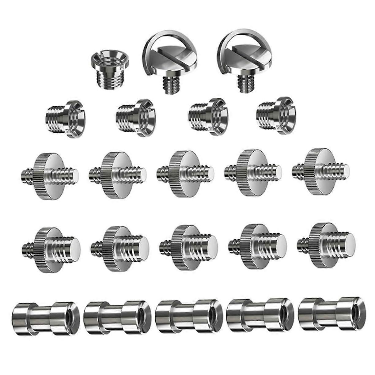 22 Piece Camera Screw Mount Kit 1/4 to 3/8 Thread Screw Adapter Kit for Tripod Mounting