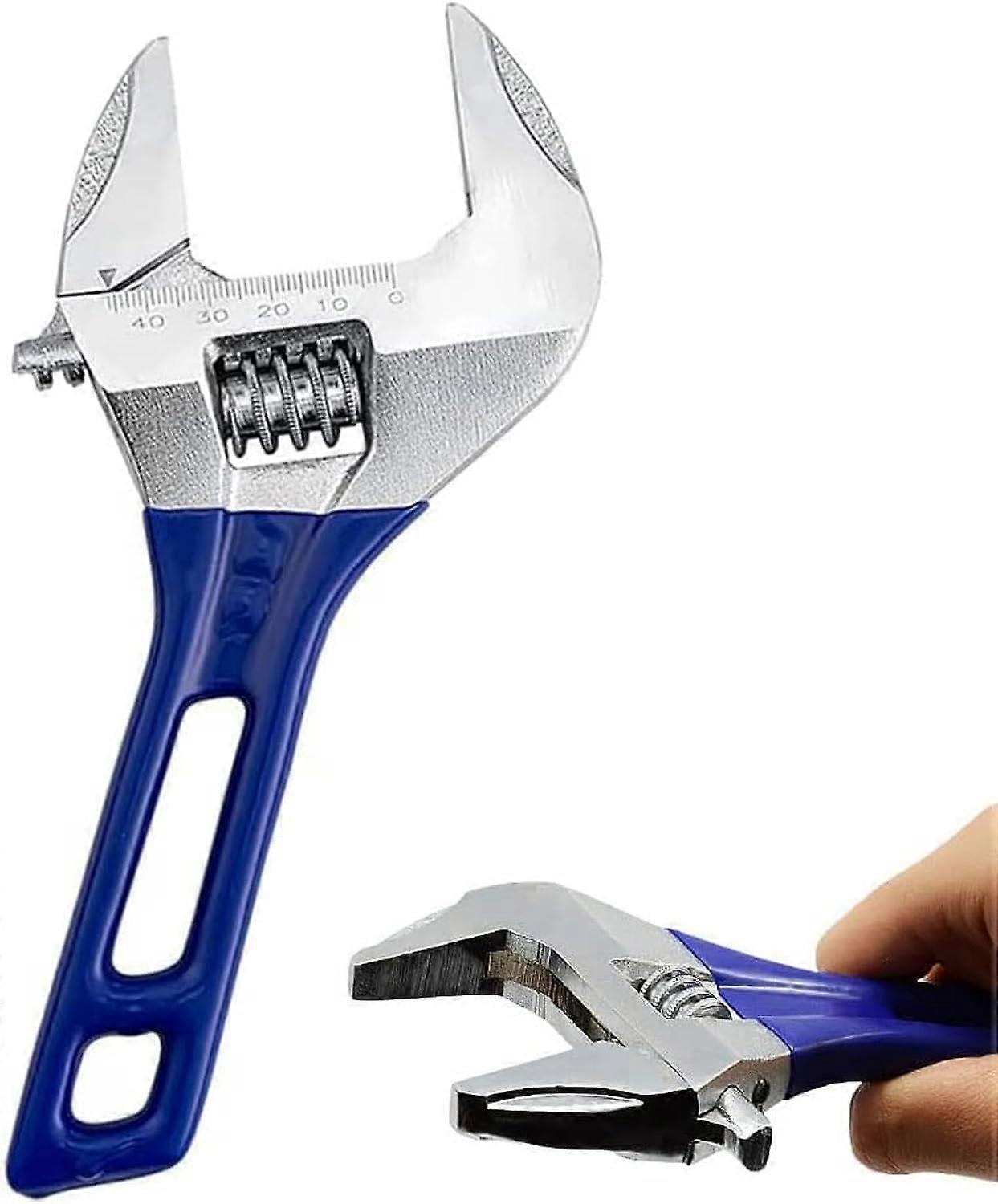 200mm Short Handle Adjustable Wrench with 44mm Wide Jaw Opening for Plumbing, Car , Home Maintenance, 8'