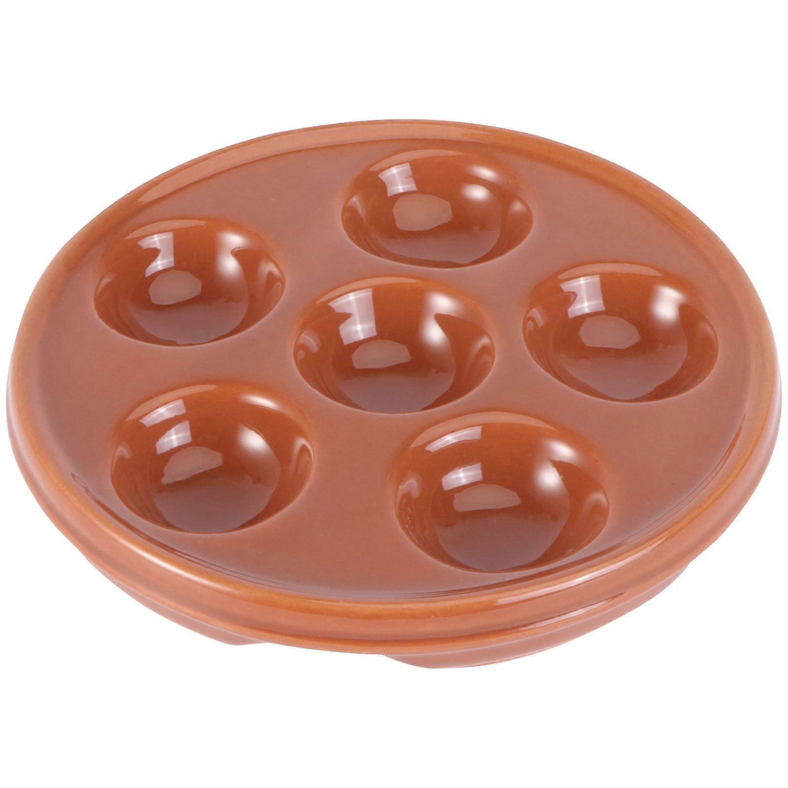 Ceramic Snail Serving Dish with Compartment, Oven & Dishwasher Safe, Smooth Surface for Entertaining and Delicacy Presentation