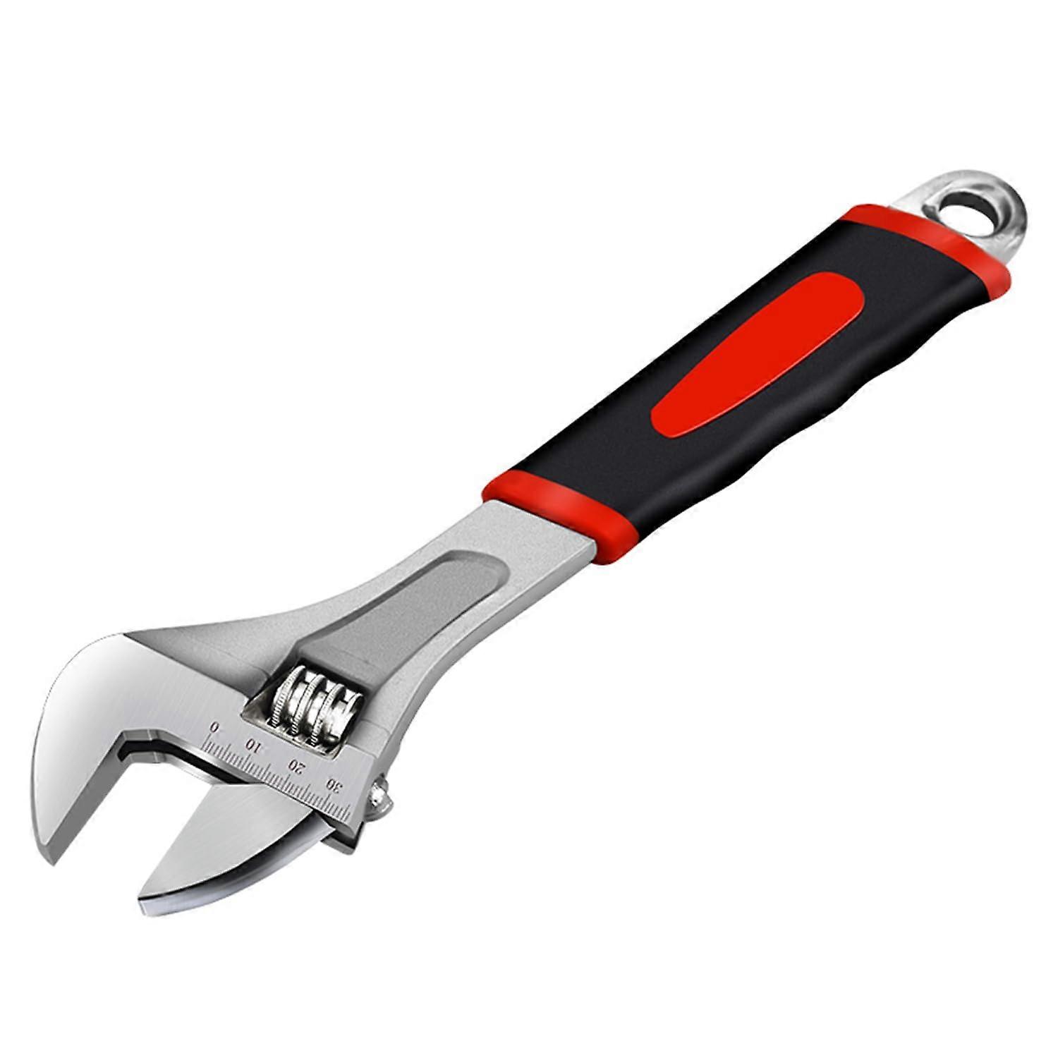 Heavy Duty Adjustable Wrench With Non-Slip Ergonomic Handle, 30mm Jaw Opening, Plumbing Mechanics Tool, Compact Design