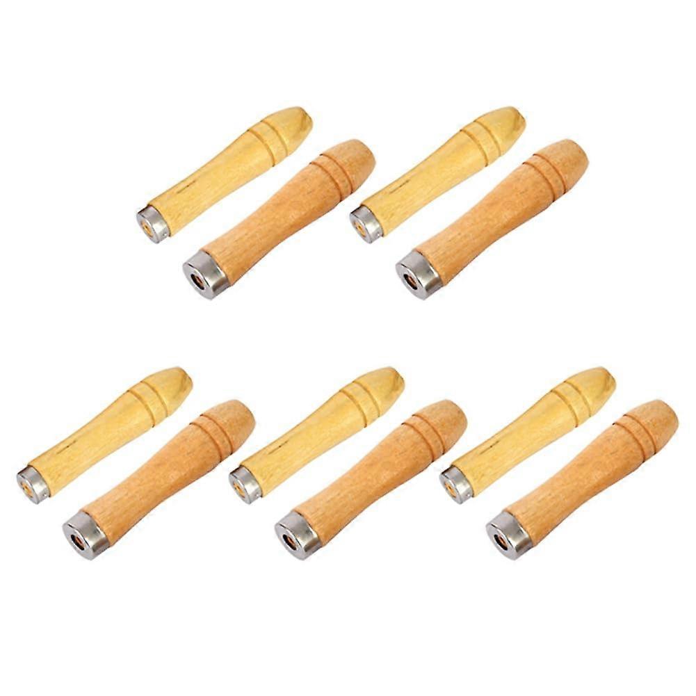 Wood File Handle With Strong Metal Ferrules, 10-Piece Tool Set Including Screwdrivers, Hand Drill, Cutting Tools