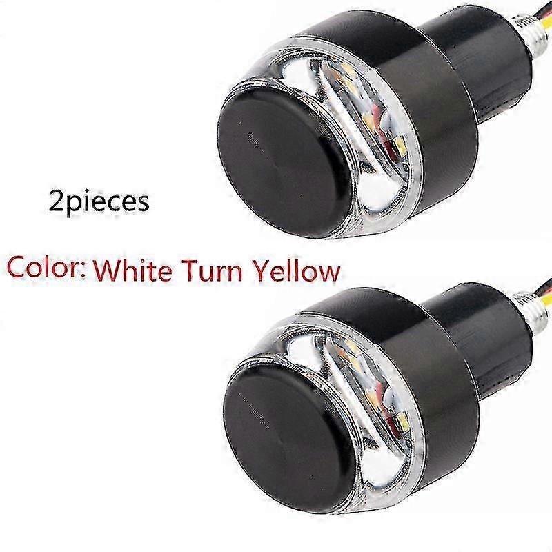 12V LED Turn Signal Lights for Motorcycle Handlebar - Handlebar End Blinkers Compatible with 22mm Bars - Flashing Signal Lights