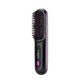 Draadloze Haarstijltang Borstel Verbeterde Draagbare Haarstijltang Borstel Voor Vrouwen Met Reisformaat 2 In 1 Draadloze HaarrechthaakBlack SZRH A-W