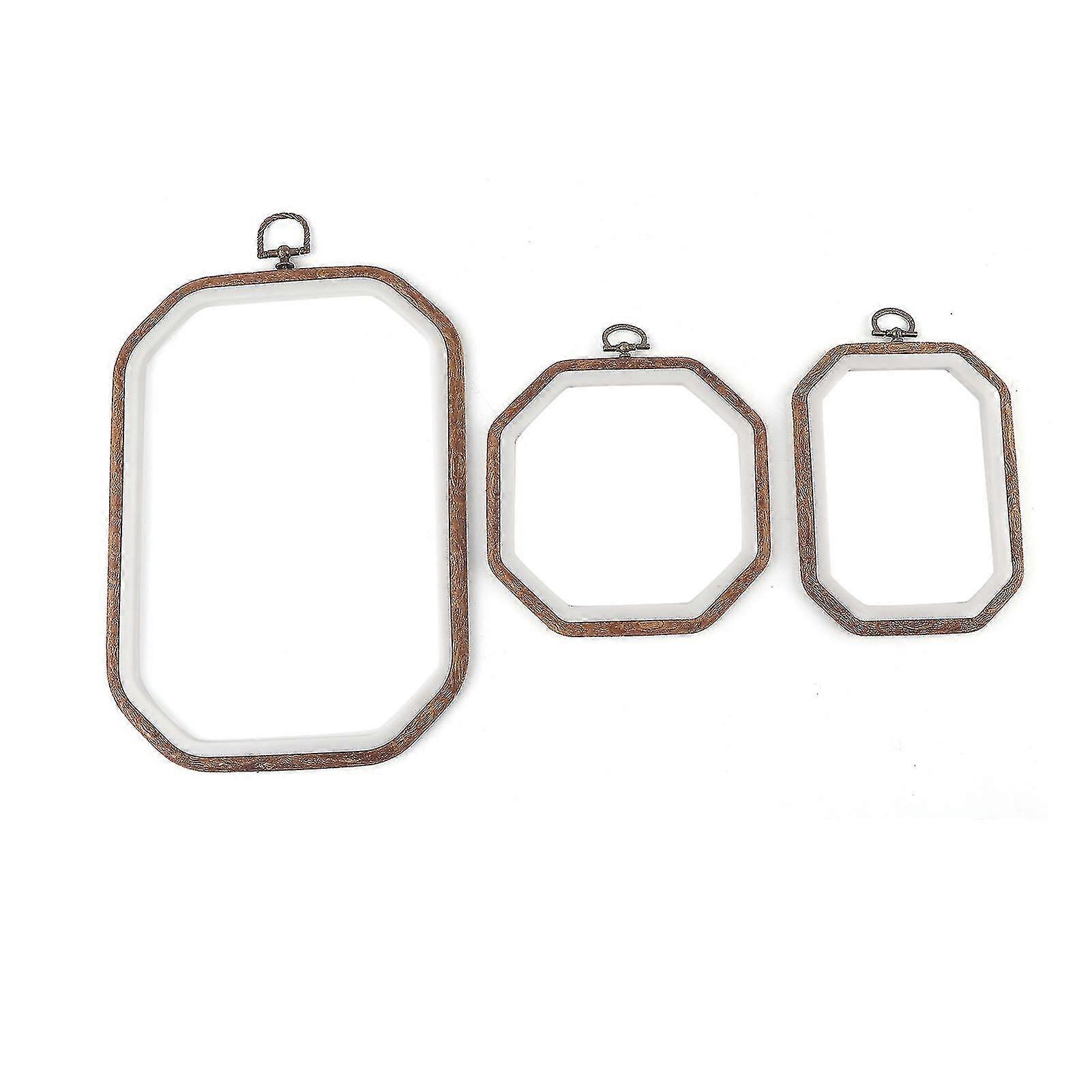 3 Pcs Cross Stitch Ring Frame Set - DIY Embroidery Hoops for Home Craft Projects & Creative Sewing Activities