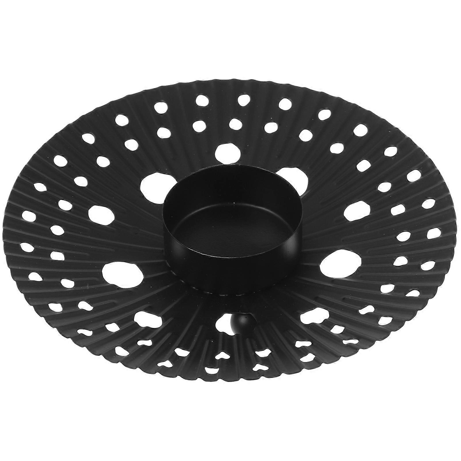 Retro Iron Candle Holders Decorative Table Centrepiece Round Hollow Dot Pattern For Home Decoration 1Set