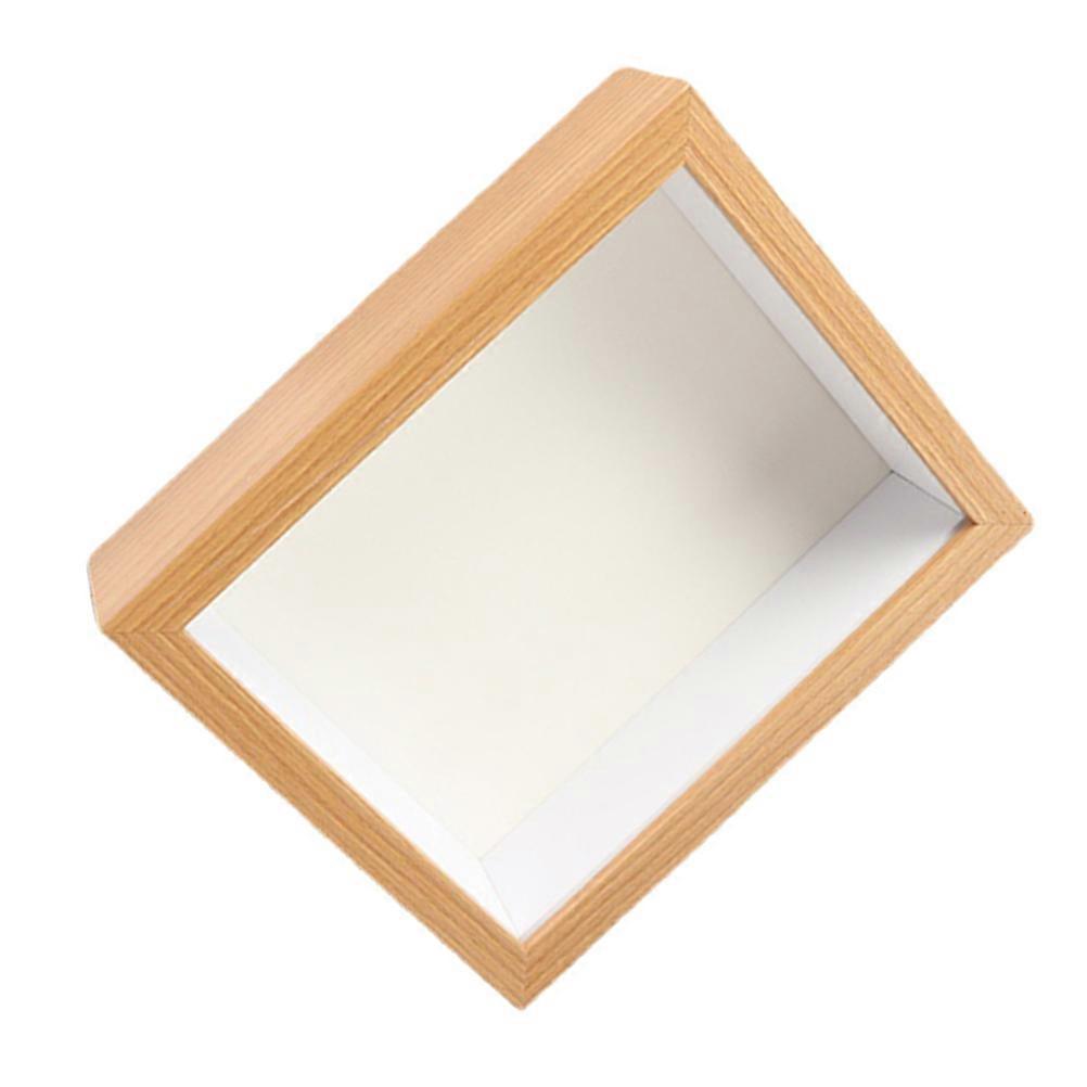 Photo Frame Artwork Display Simple Design for Home Decoration Rectangular Shape Wood Material 1Pc
