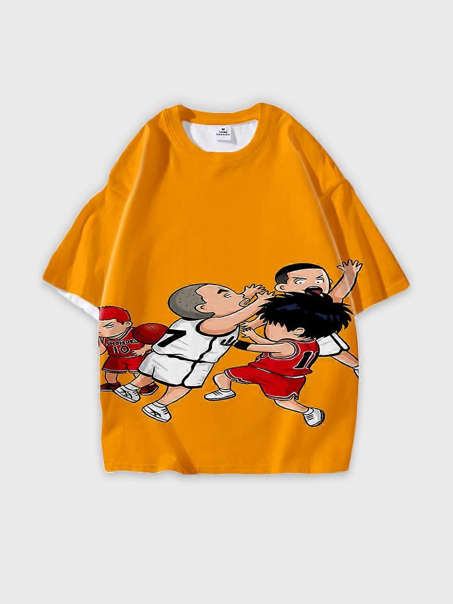 T-shirt round neck Role Pattern loose short sleeve C35