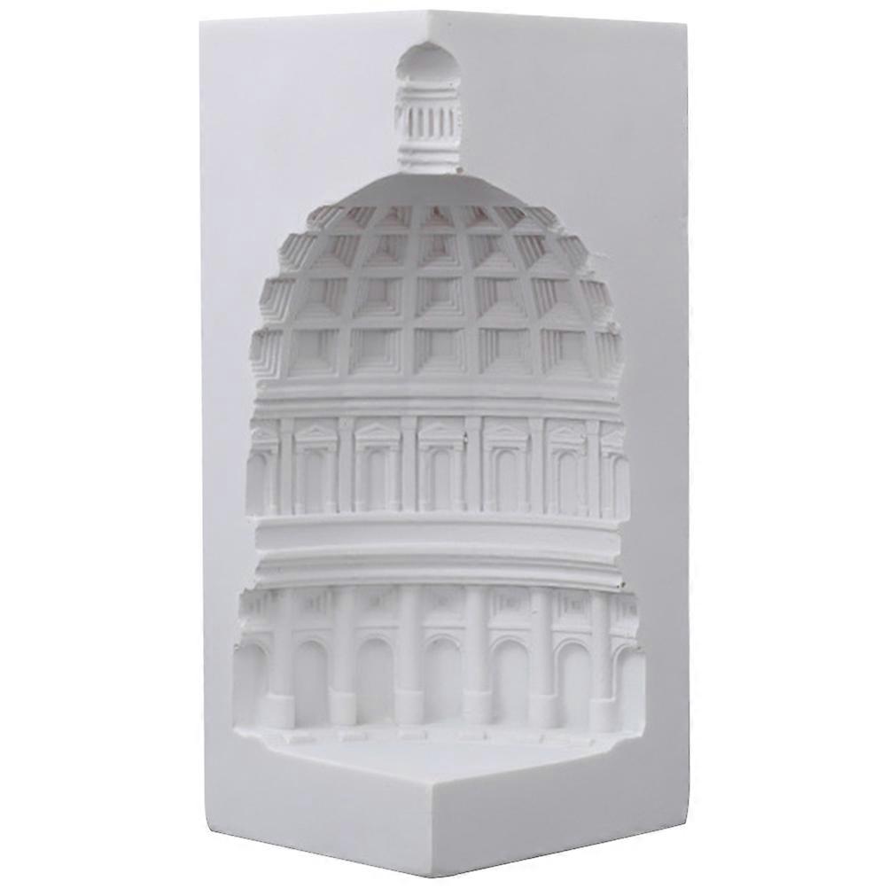 White Resin Architecture Statue for Decor Famous Building Model Adornment Creative Bookend 3.94x2.56x2.76 Inches