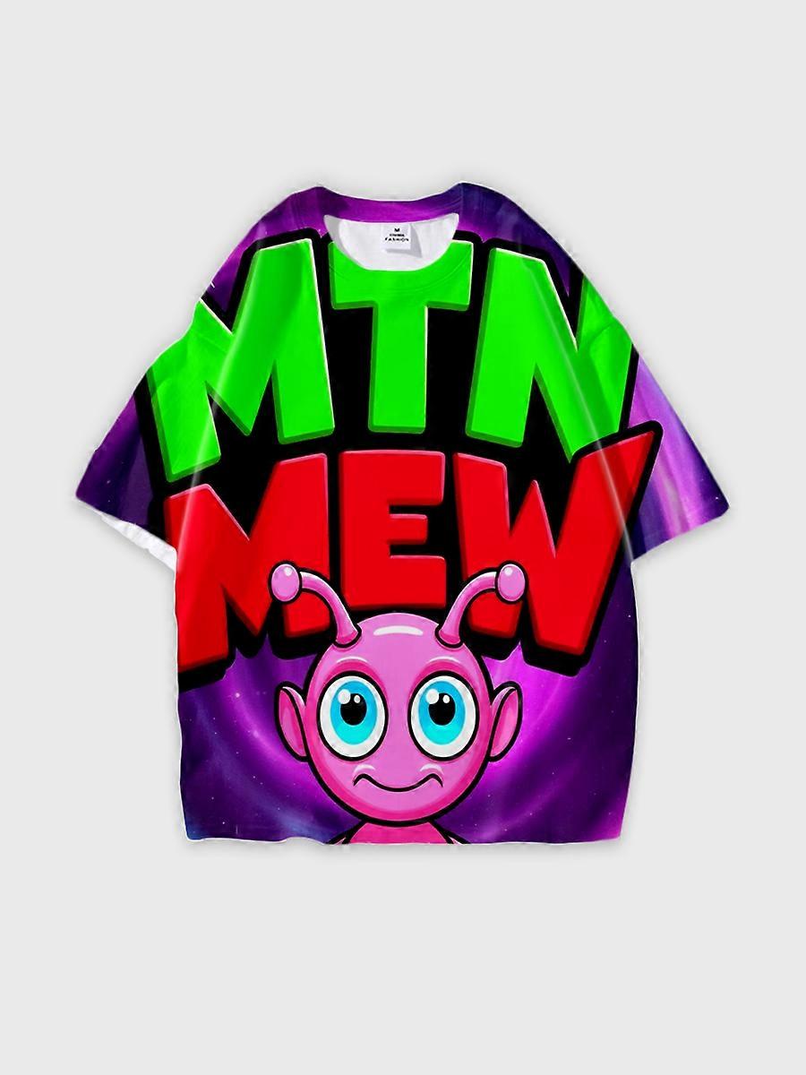 T-shirt round neck Pattern loose short sleeve N3152