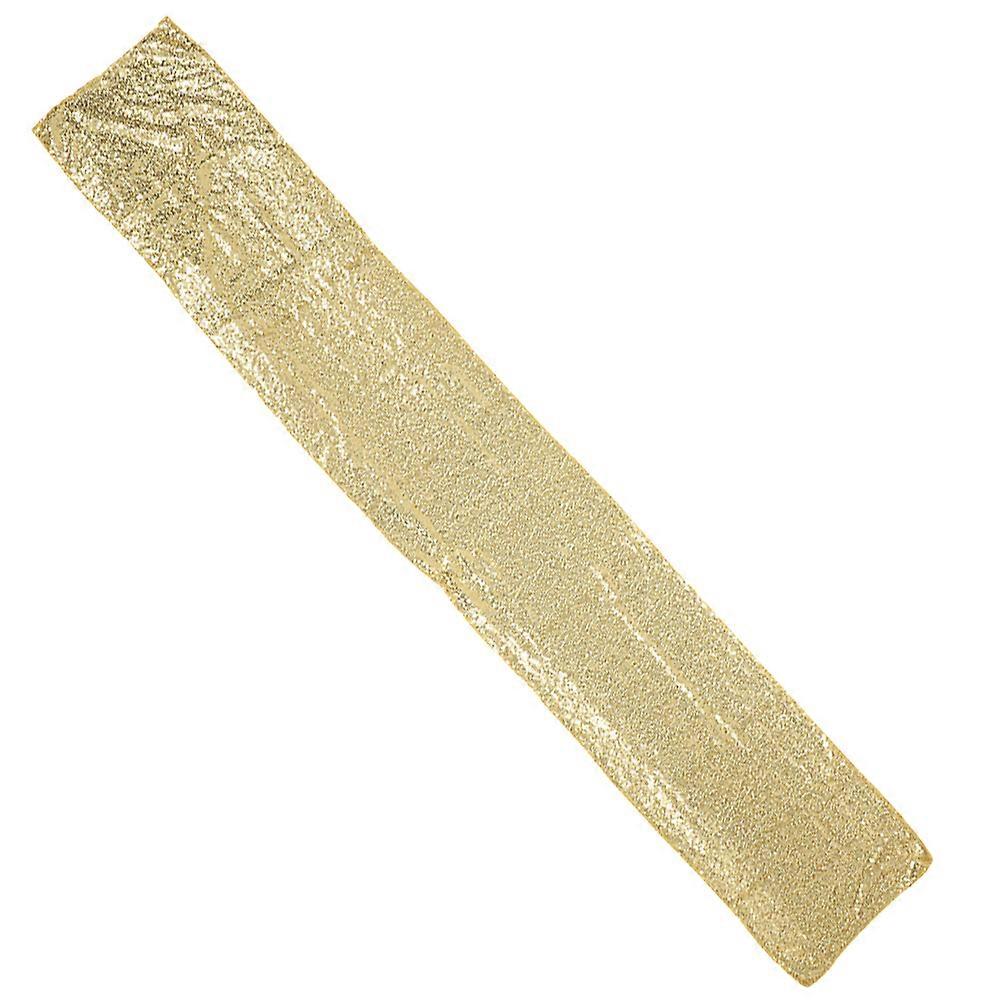 Golden Polyester Table Runner for Wedding Party Decoration and Festive Atmosphere 120x30 inches