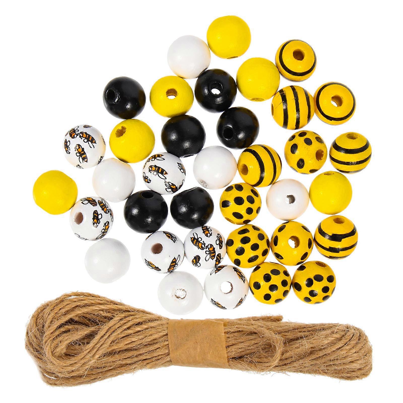 Wooden Beads for DIY Crafts 240Pcs Round Spacer Beads Assorted Color Synthetic Material