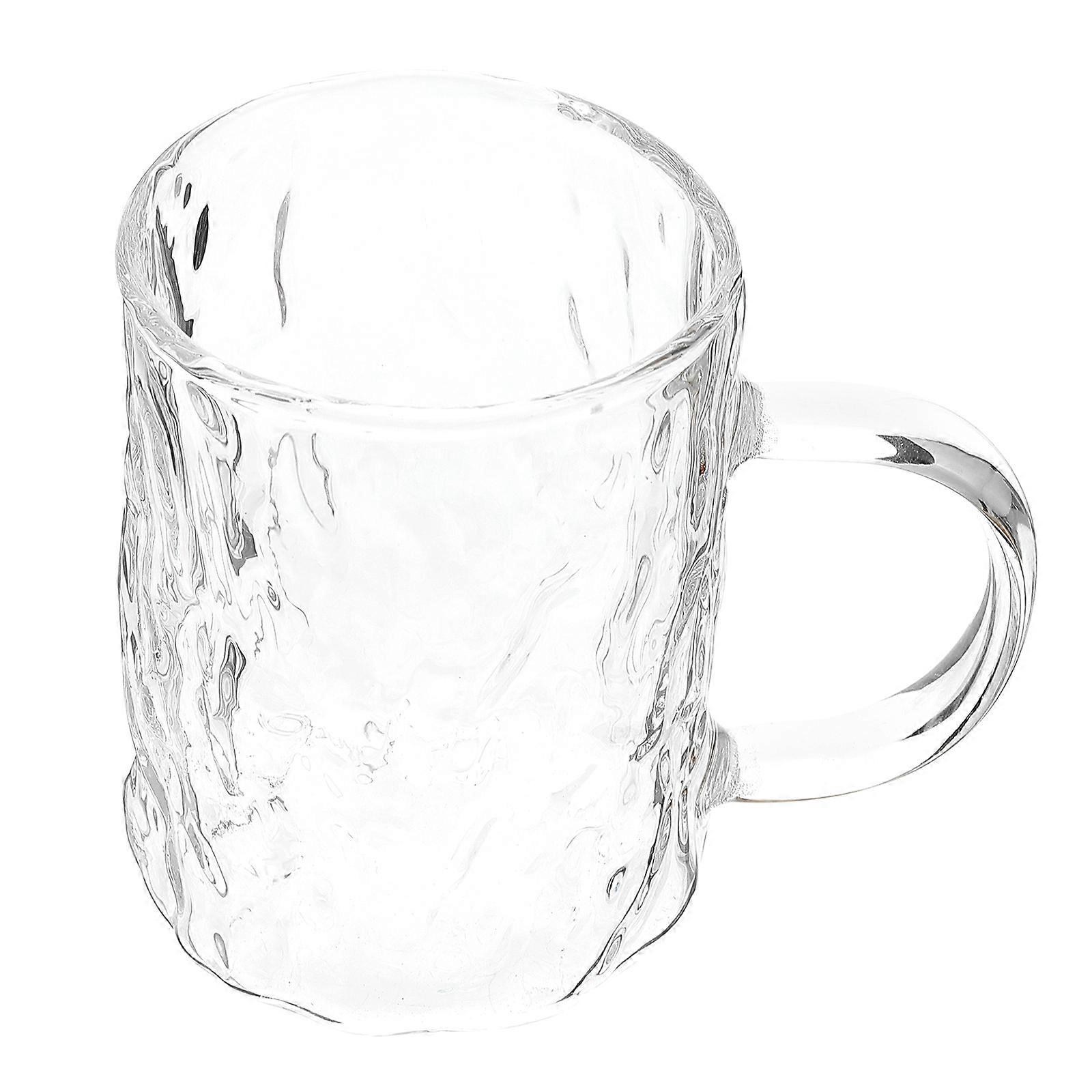 Borosilicate Glass Water Mug for Home Use White Color Smooth Edges Design 0.35 L