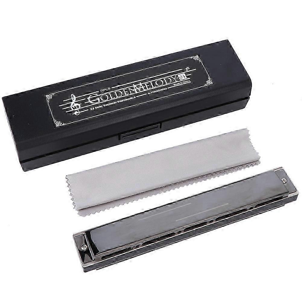 2025 24 Hole Tremolo Harmonica C Key Wind Musical Instrument for Adult Beginner Practice