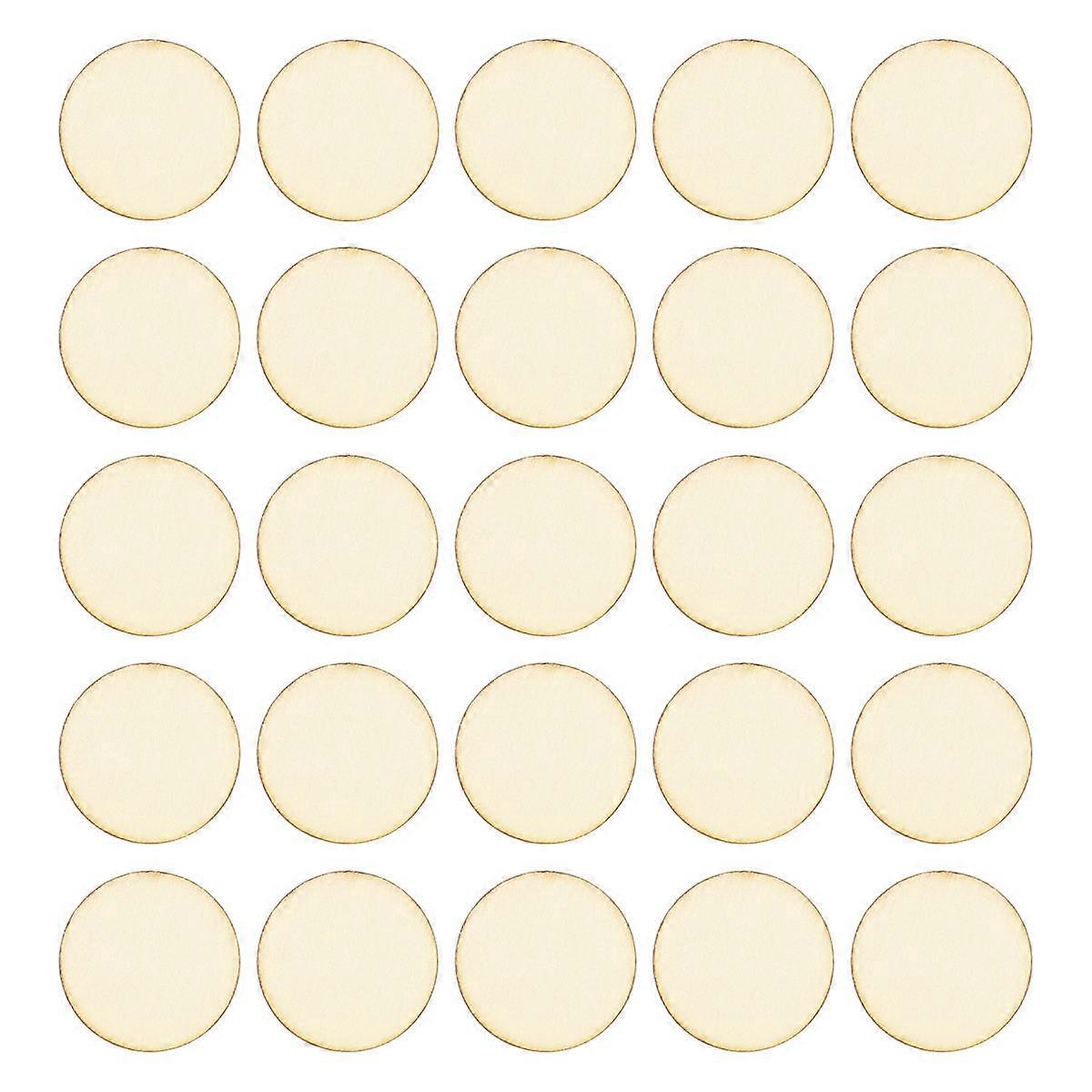 WINOMO 100pcs Round Plastic Pieces Light Yellow Smooth Finish for Art Crafts Project and Decoration