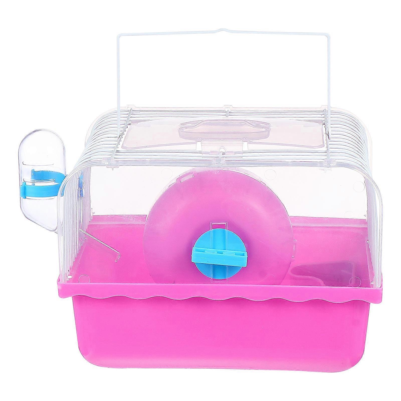 Transparent Hamster Cage Pet Nest for Chinchilla House with Handle 1 Set