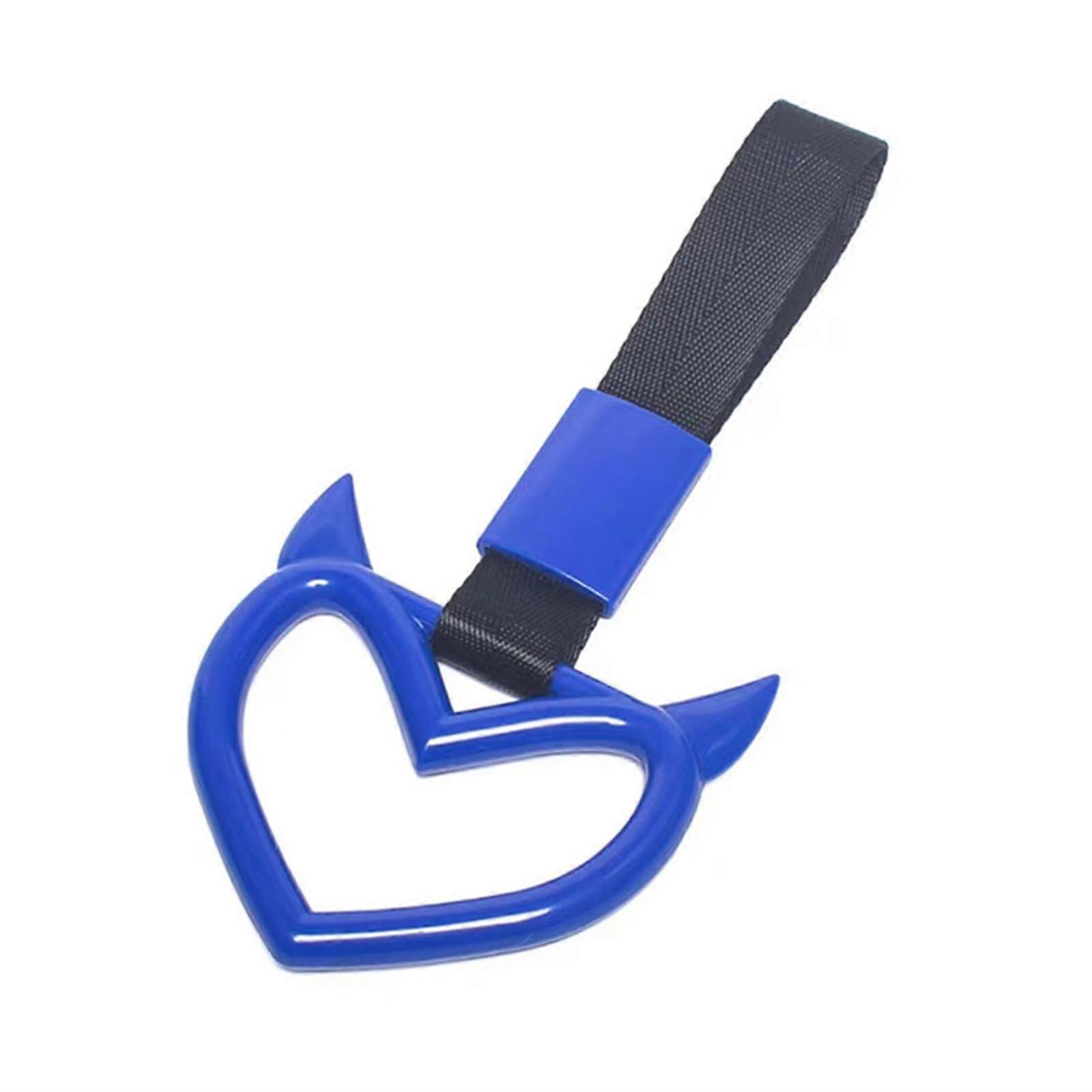 Car Wrist Strap Devil Heart Replacement Blue Hanging Rings for Train Bus Rear Bumper Warning Accessories