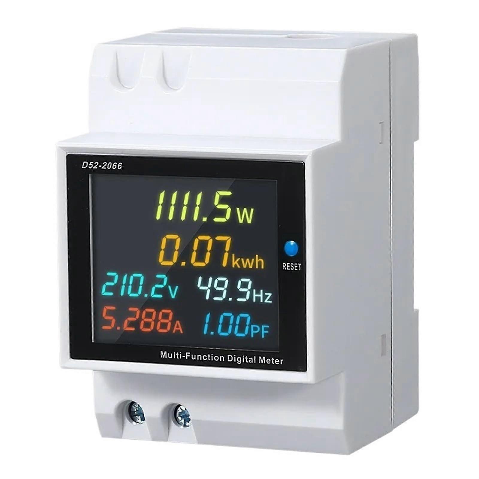 6 IN 1 ACMonitor 110 V 220 V 380 V 100 A Voltage Current Power Factor Active KWH Electrical Energy Frequency Meter VOLT AMP (D522066 (200450V))