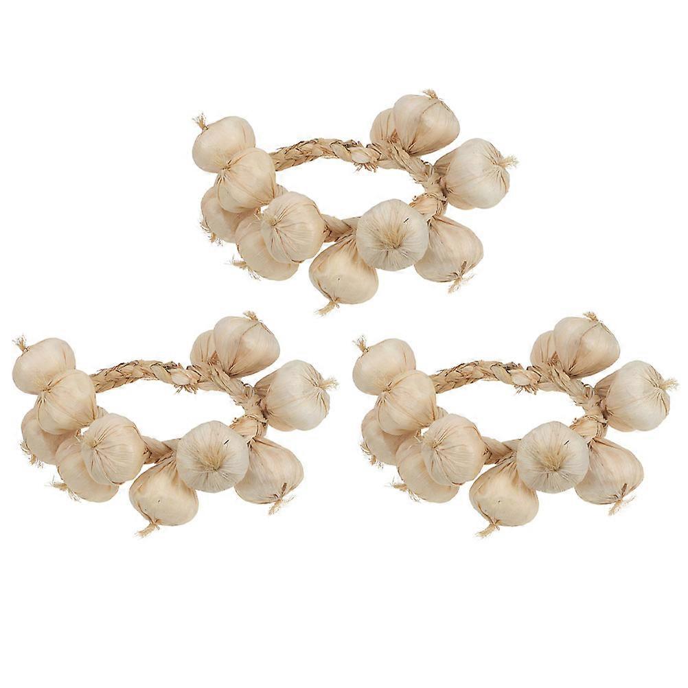 Artificial Garlic Model 3Pcs Ideal For Photography Sessions Kitchen Decoration 18.08X2.36X2.36In Simulation Decor With Realistic Finish