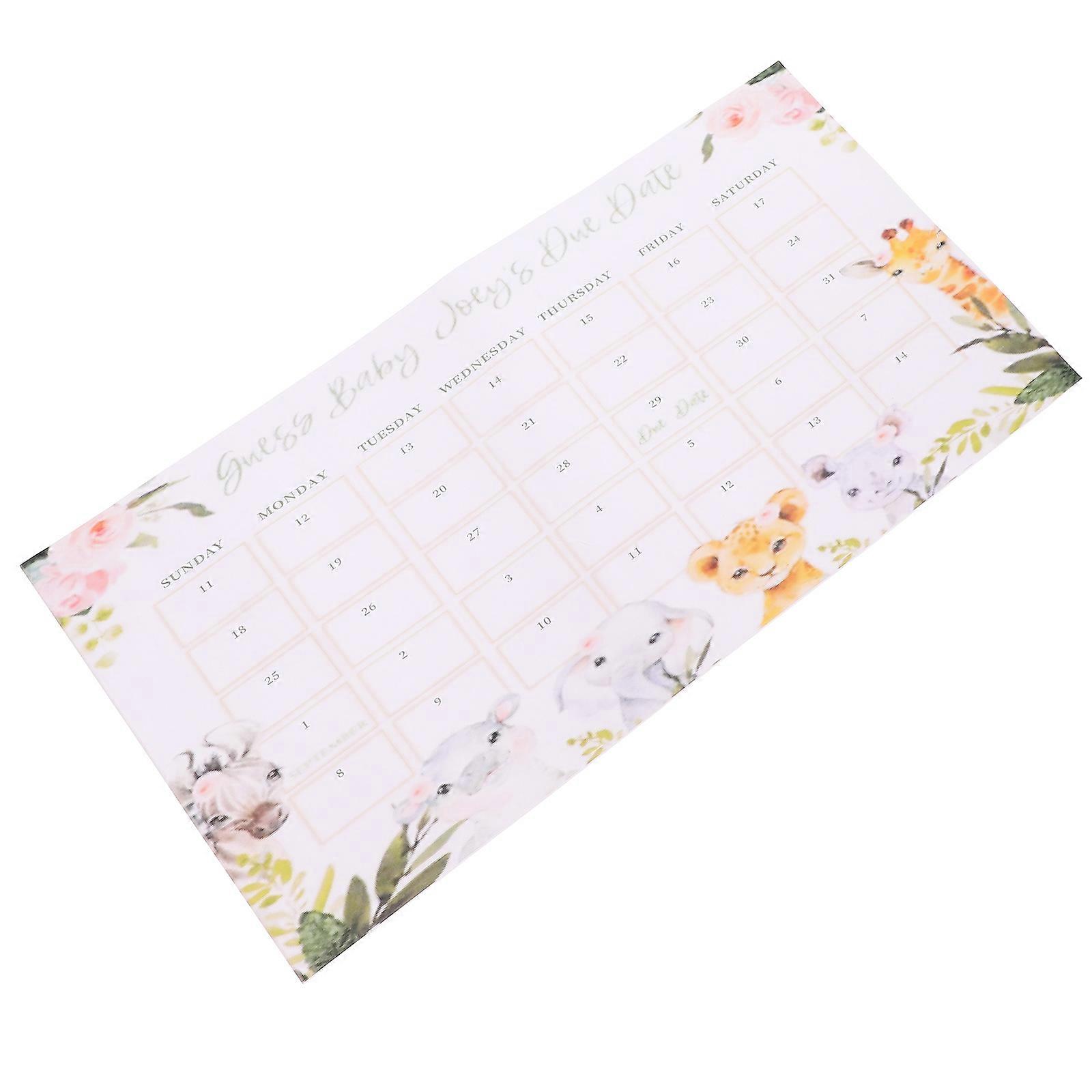 Rectangular Baby Due Calendar For Baby-Themed Parties Helping Record Important Dates With Easy Use Paper Material 1Pcs