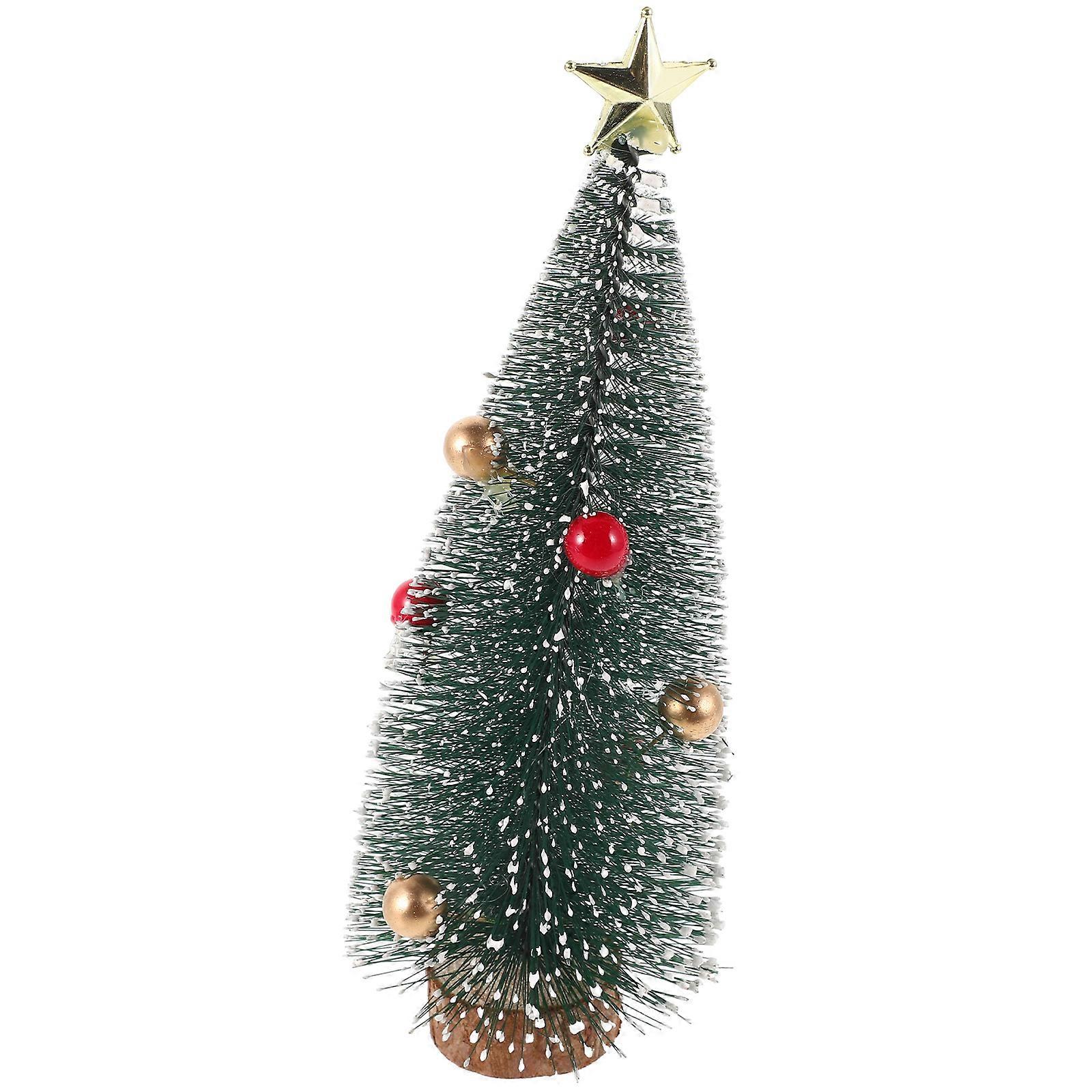 Handcrafted Plastic Christmas Trees with Snow Effect for Tabletop Decoration Assorted Color 6.5 Inches