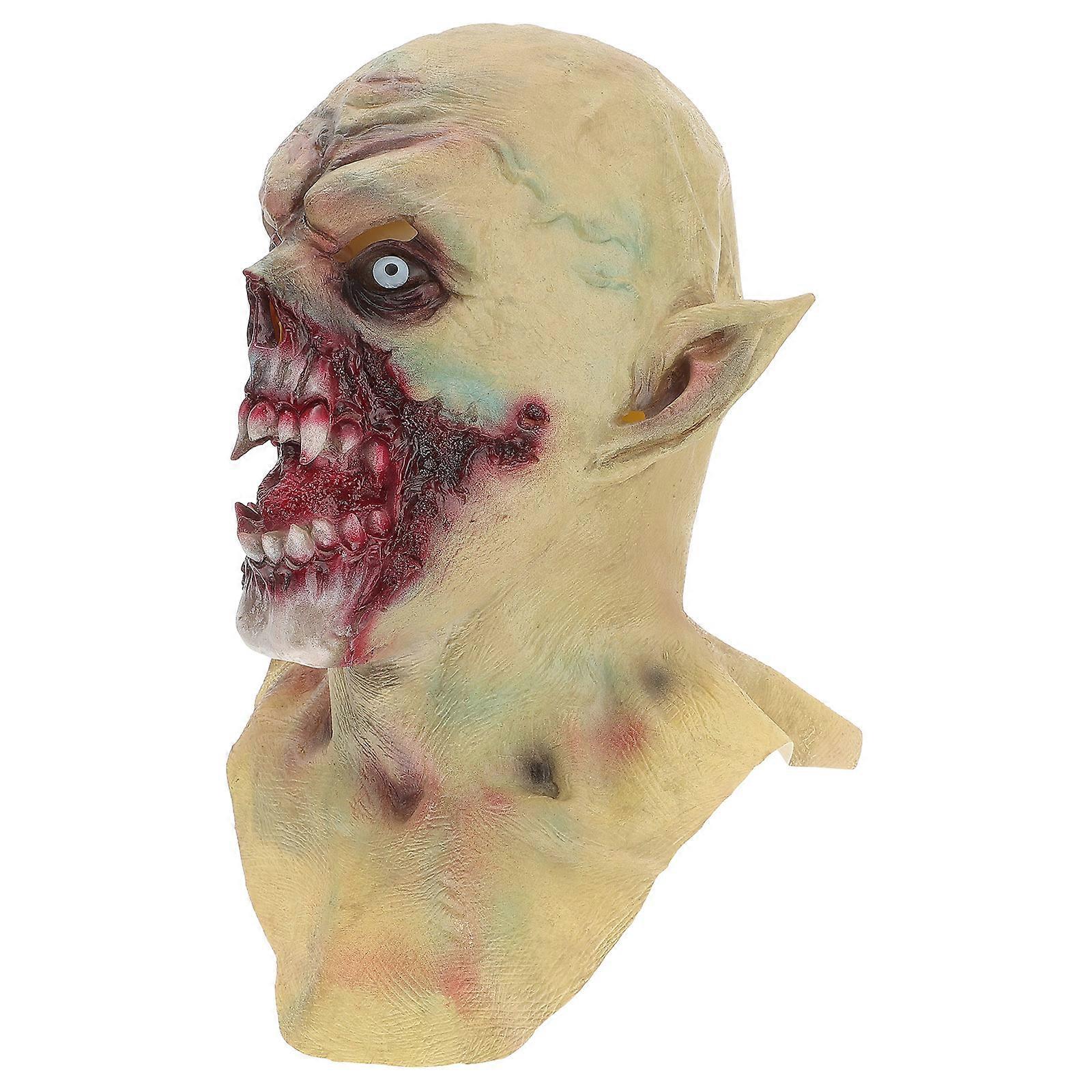 Scary Halloween Vampire Mask Full Head Latex Costume for Adults Comfortable Odorless Design for Cosplay Parties Pranks
