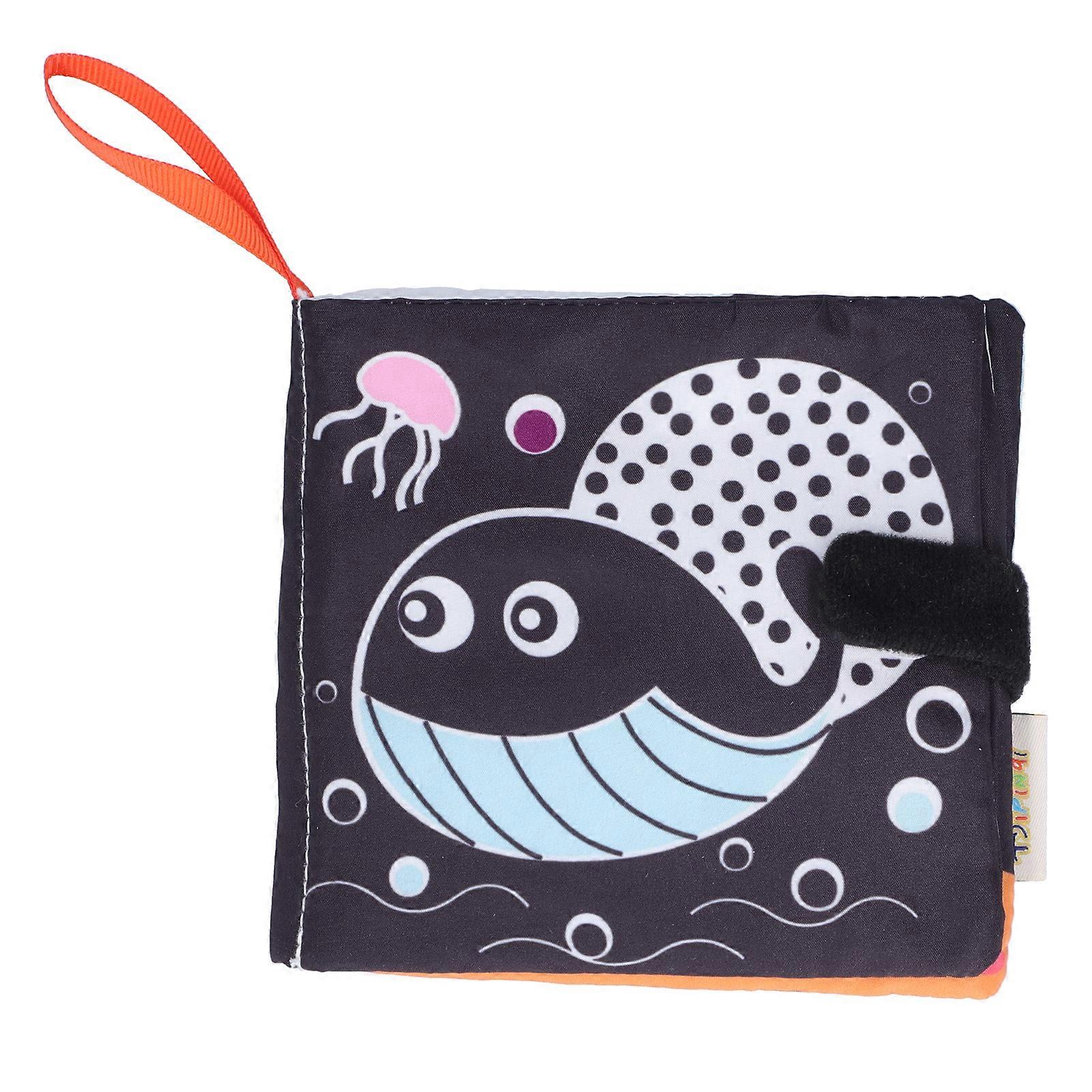 Baby Cloth Books Black White Crinkle Books Infant Educational Soft Book with Sound PaperOcean