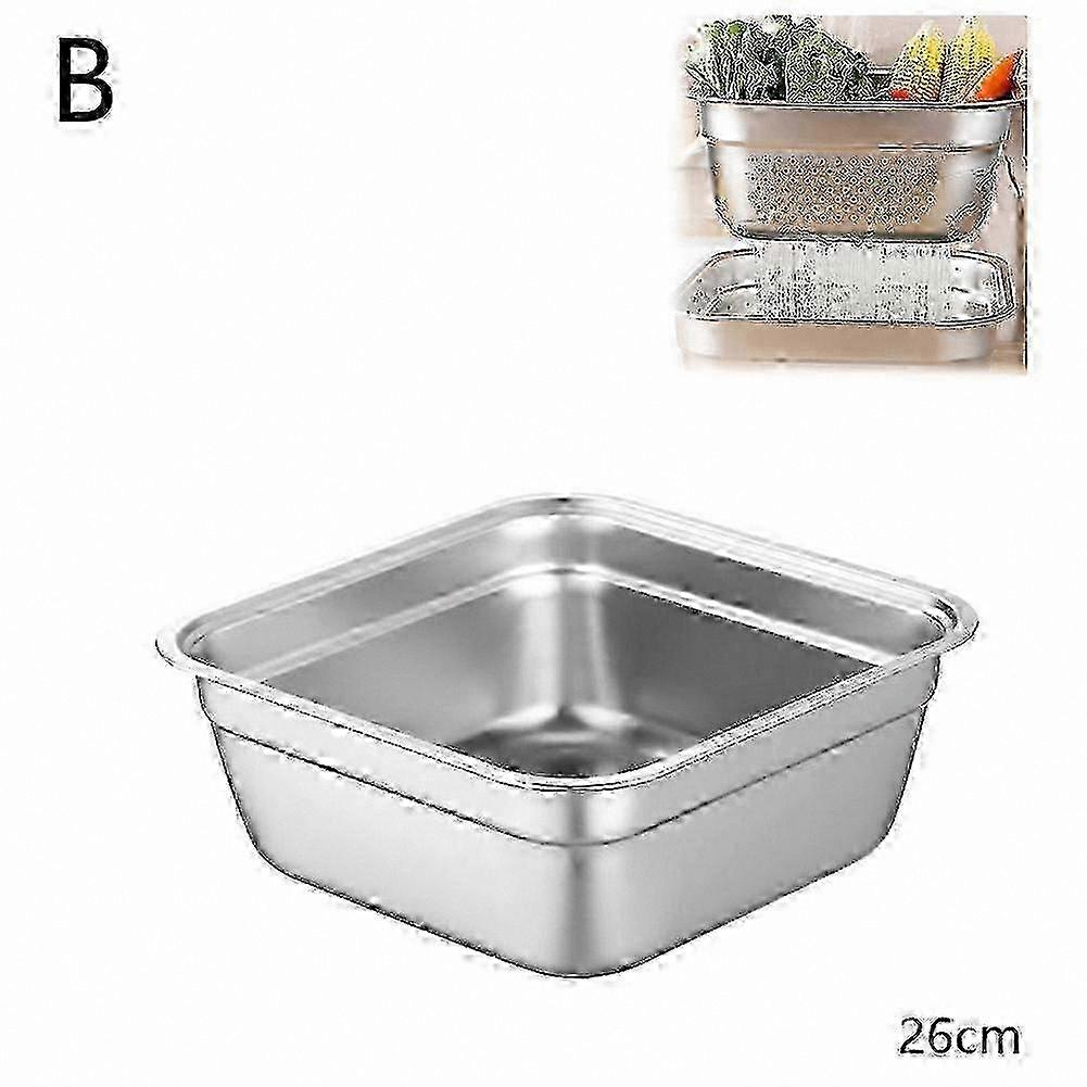 حوض تصريف مسطح القاع مع غربال مقوى - مصفاة حوض مطبخ متينة من الفولاذ المقاوم للصدأ لإعداد الأرز والطعام