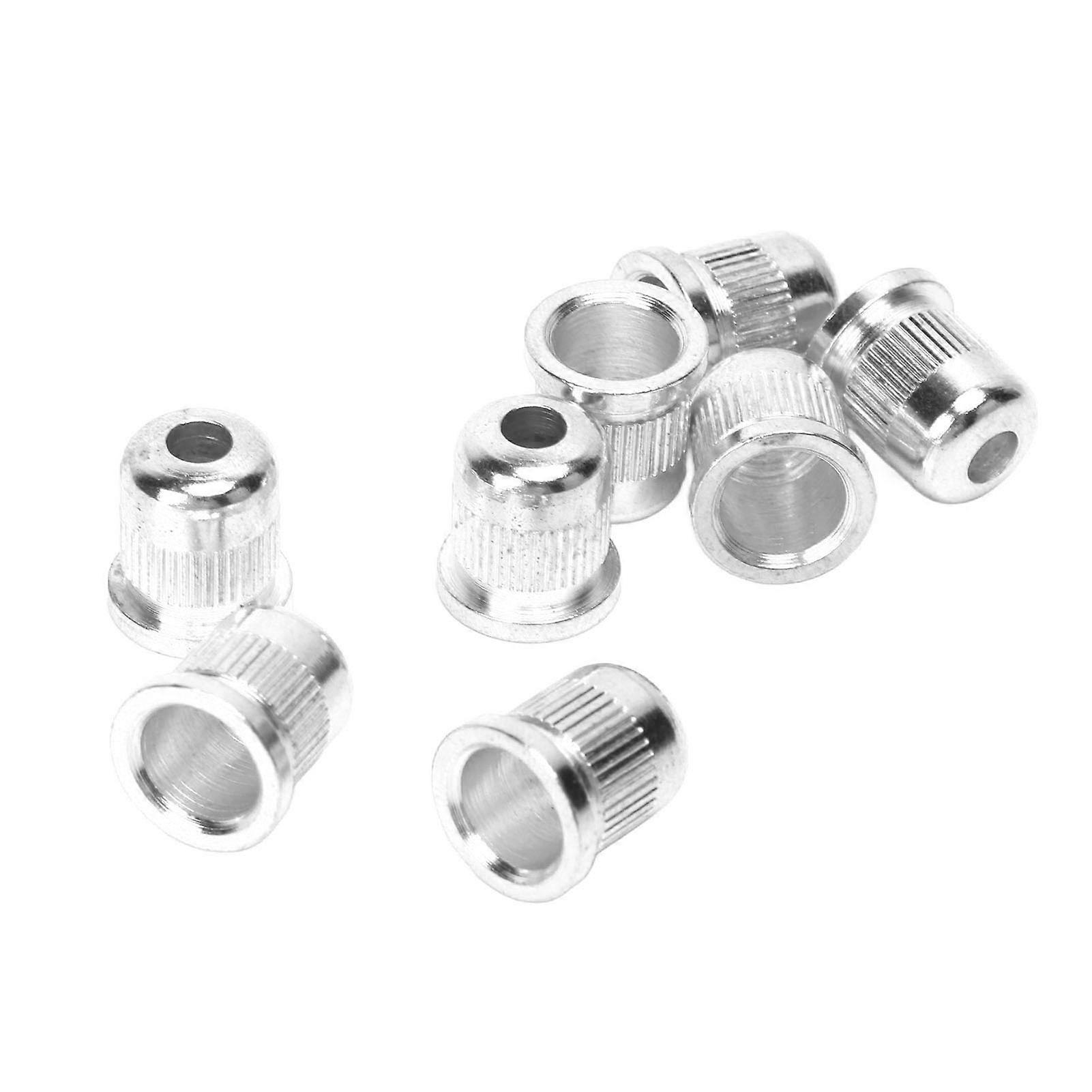 8PCS Gitarr Sträng Hylsa Legering Kompakt Bas Genom Kroppen Spänne För Ersättning Silver 