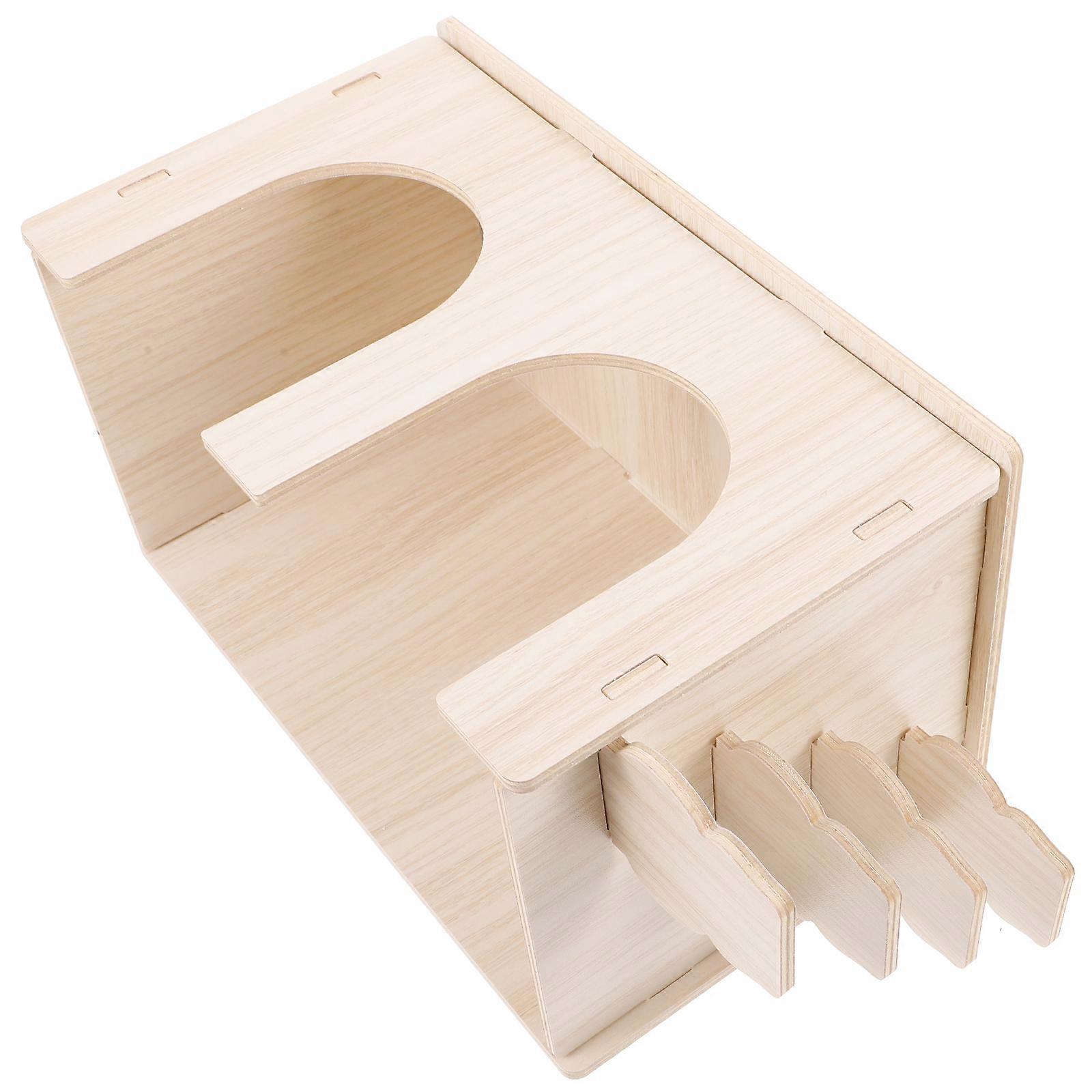Worgeous 1 Set Wood House for Small Pets Hideout Suitable for Guinea Pig Mice Gerbils and Hamster