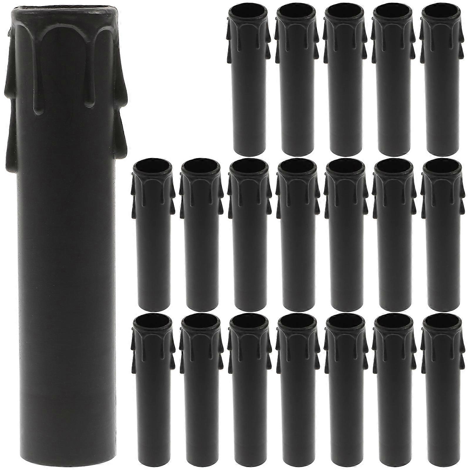 أغطية شمعة بلاستيكية سوداء لأجزاء الثريا سهلة التركيب واستبدال 20 قطعة Φ22x105mm