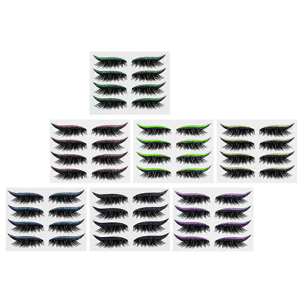 Durable Eyeliner Decal Strips 28 Pairs Eye Makeup Enhancer Waterproof Assorted Color Fashionable Style For Daily Use