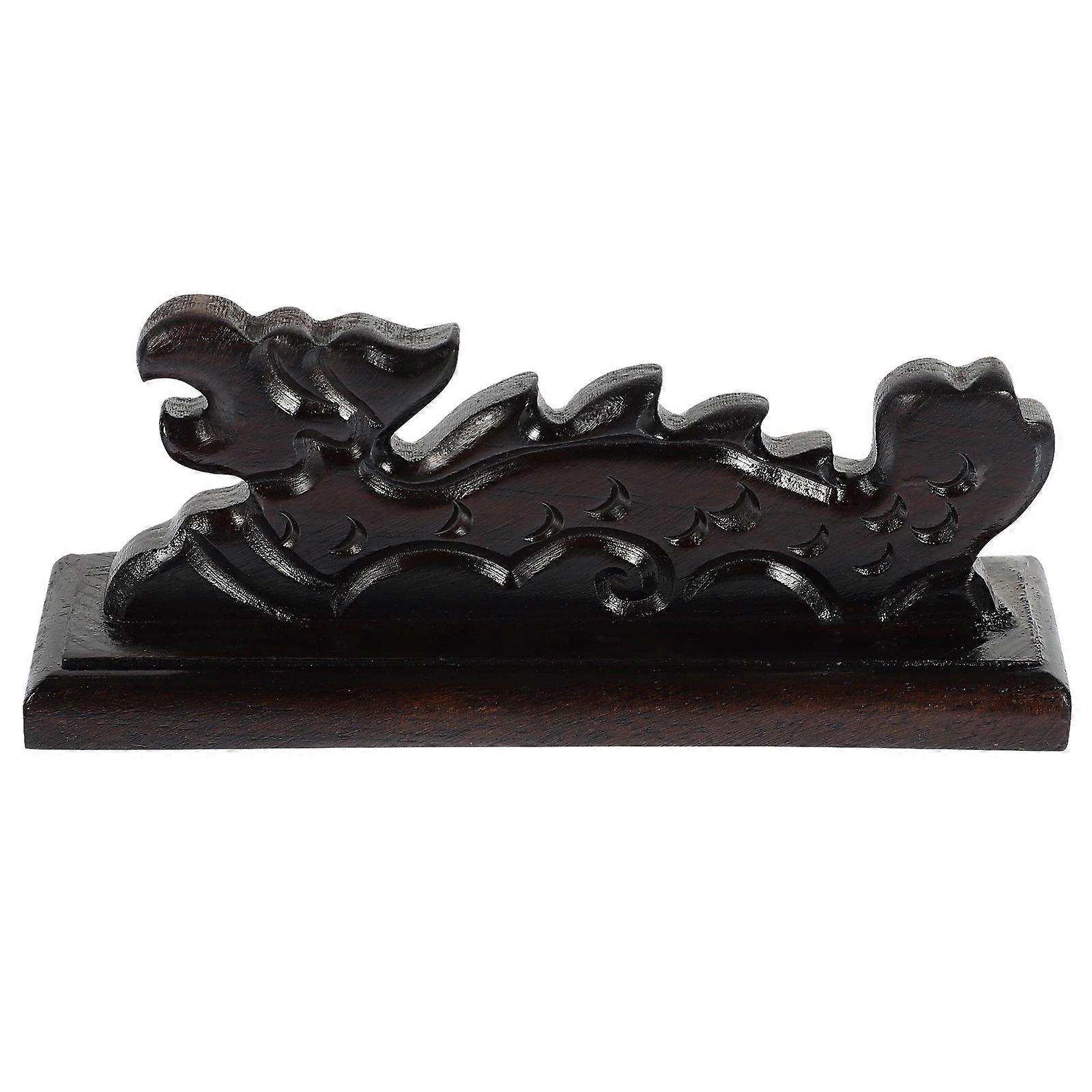 מתלה עט מברשת עץ בסגנון סיני וינטג' לכלי קליגרפיה בצבע שחור לאחסון 1 יחידות