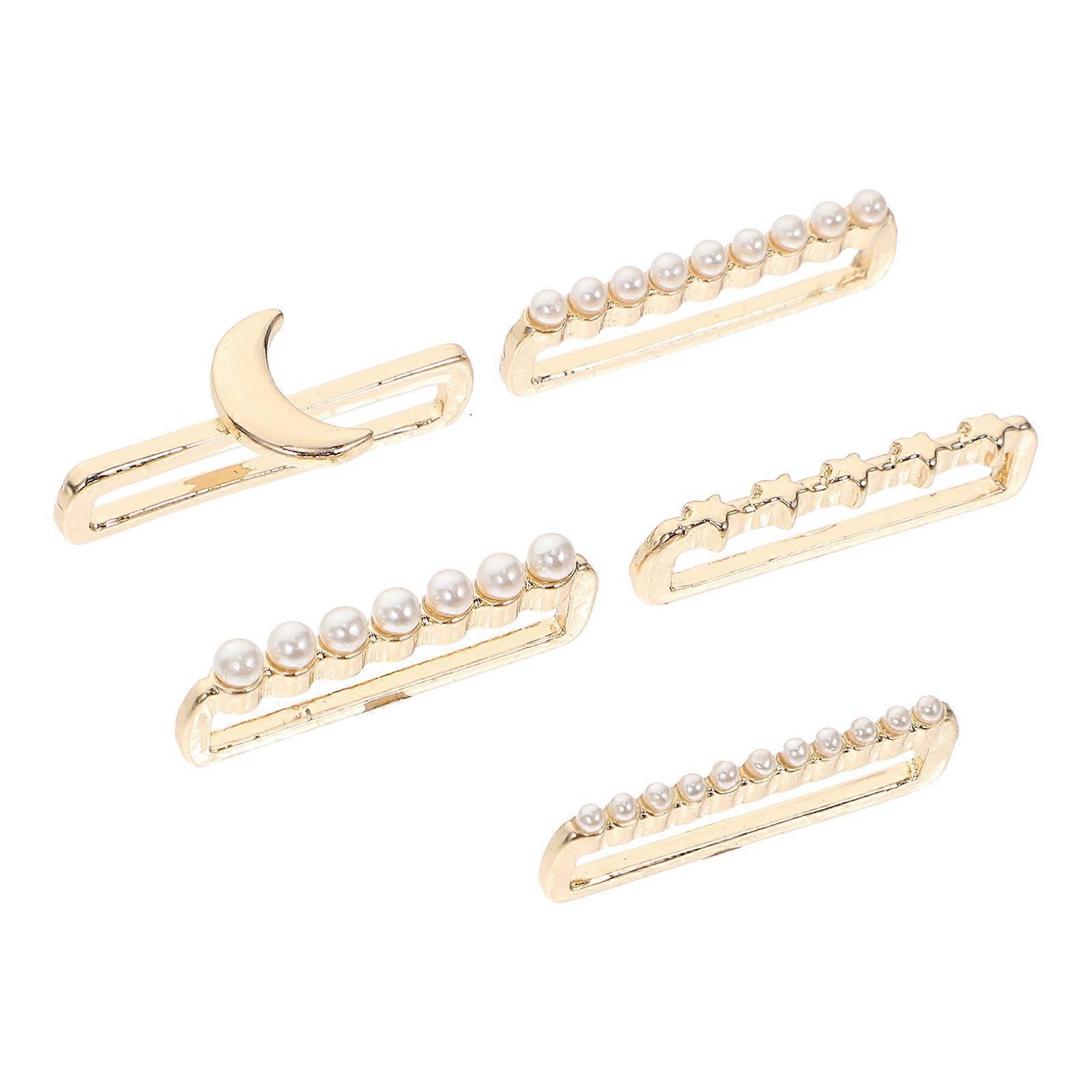 Golden Watchband Charms For Smartwatch Strap Everyday Use 5 Pcs Stylish Decoration Rings