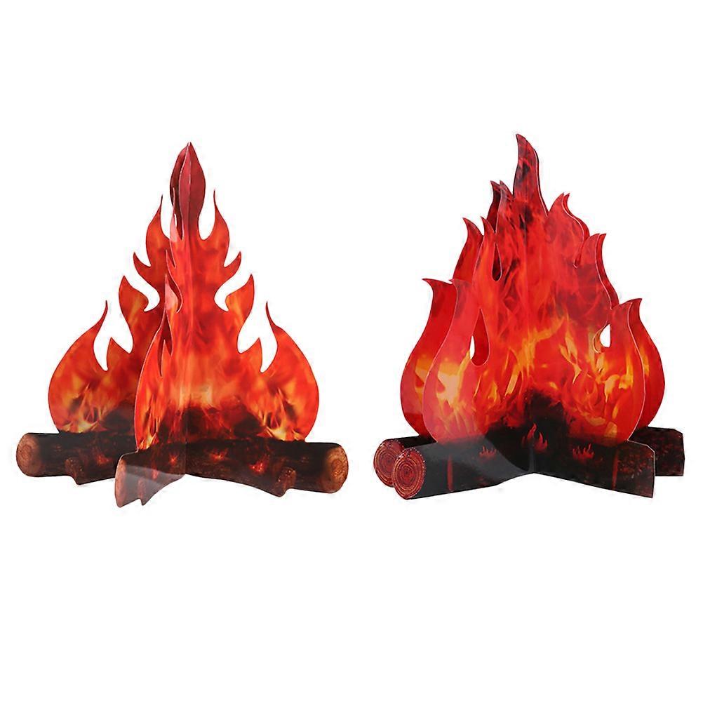 Artificial Fire Suitable For Halloween And Christmas Events Shape 30X30CM Decorative 2Pack