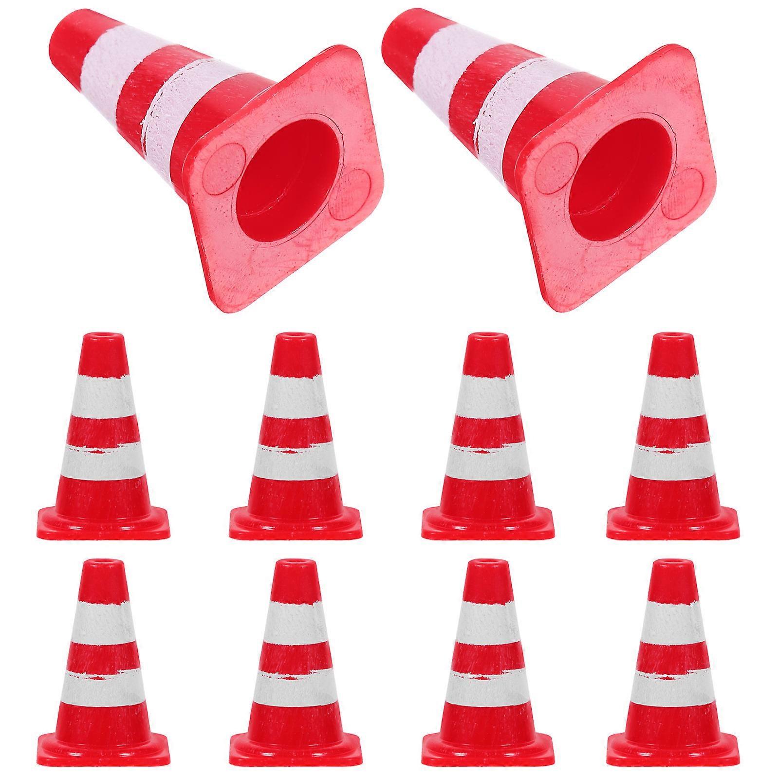Mini Traffic Cones 20Pcs Sand Table Decoration ABS For Traffic Sign Model Road Cone And Teaching Props