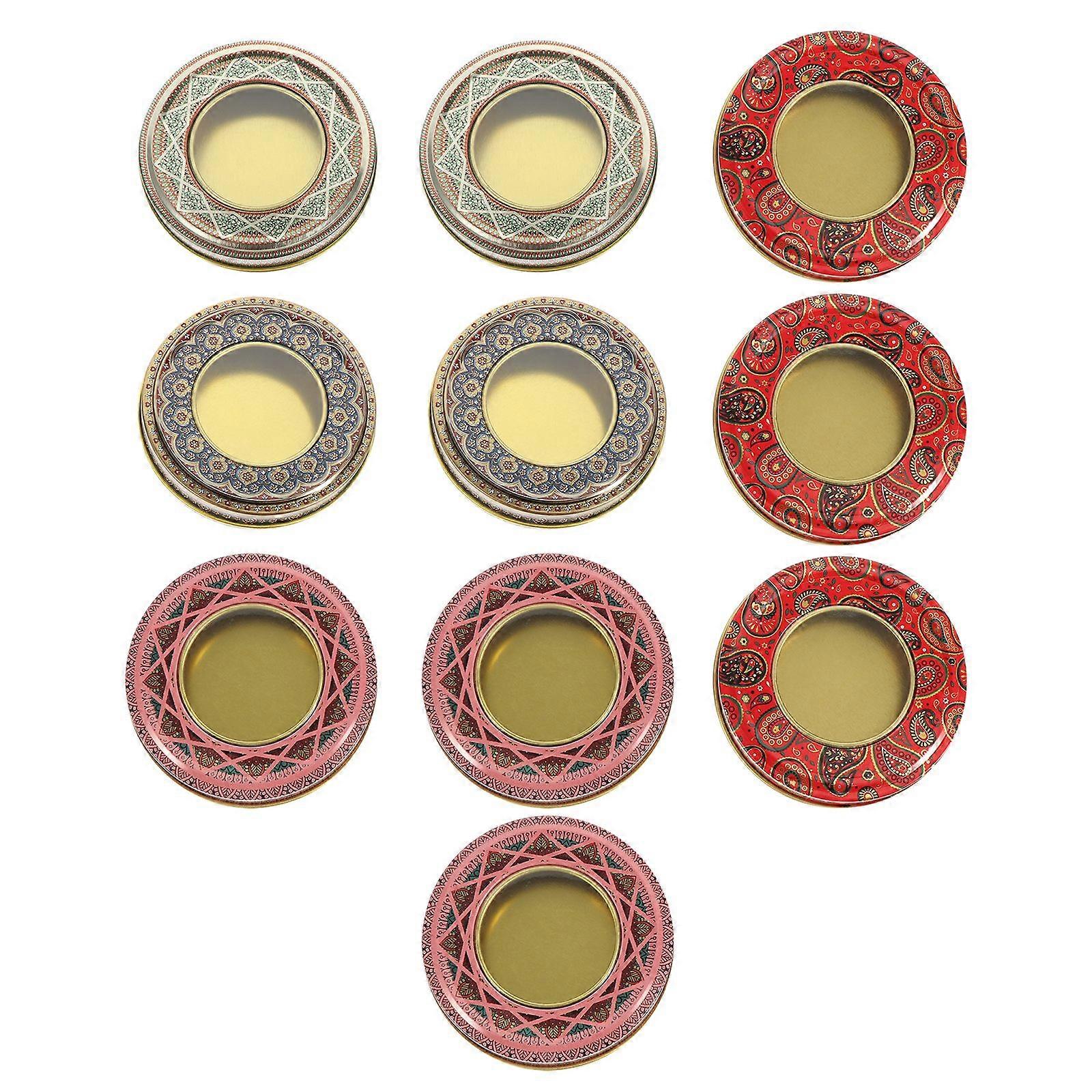 10Pcs Creative Saffron Storage Boxes Iron Storage Container Mixted Color