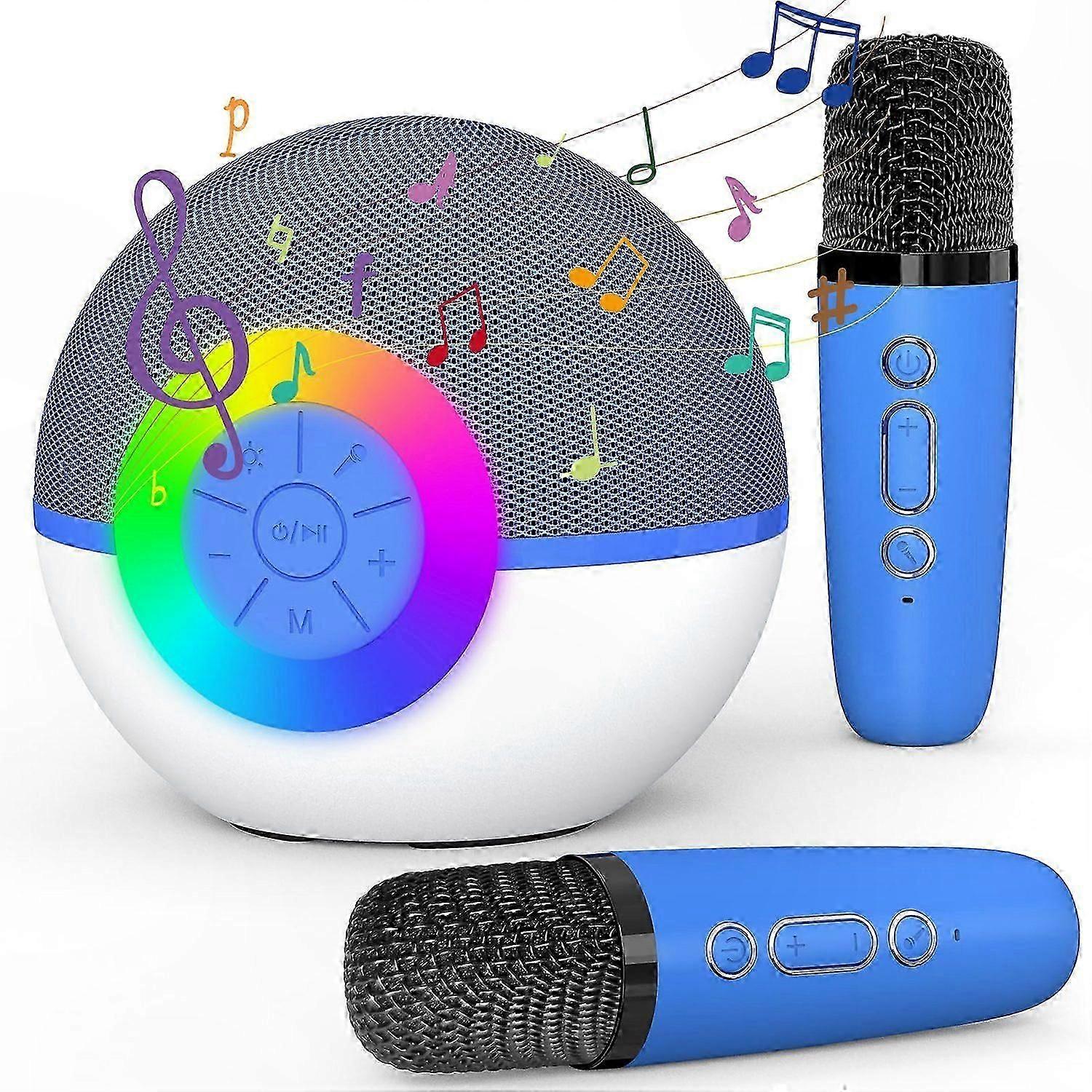 Portable Karaoke System with Dual Wireless Mics for Home and Party Use