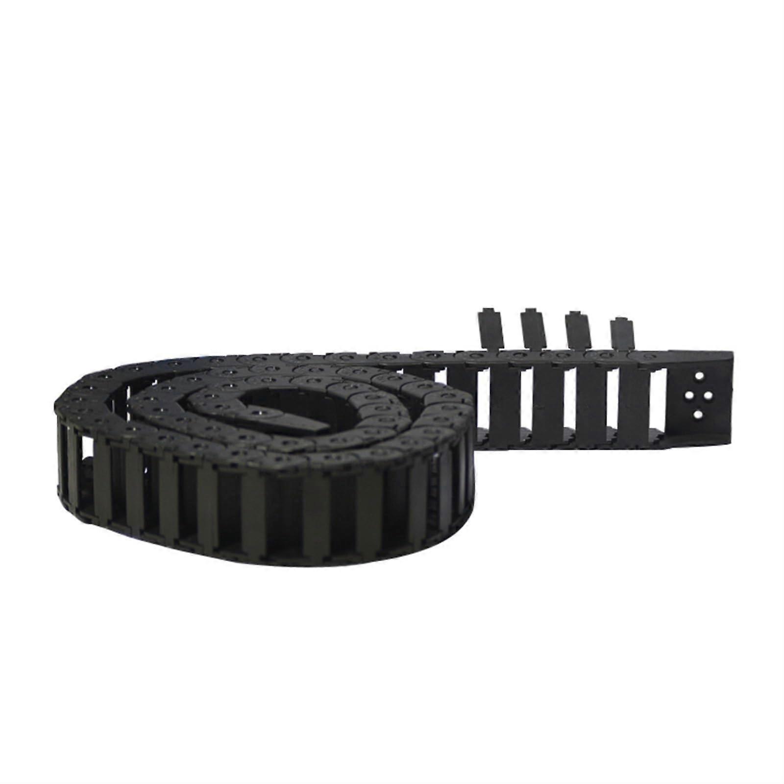 1meter towing rail 15 x 30 mm bridgestyle plastic tow chain with end connectors, openable engraving machine cable chain, movable protection (R48).