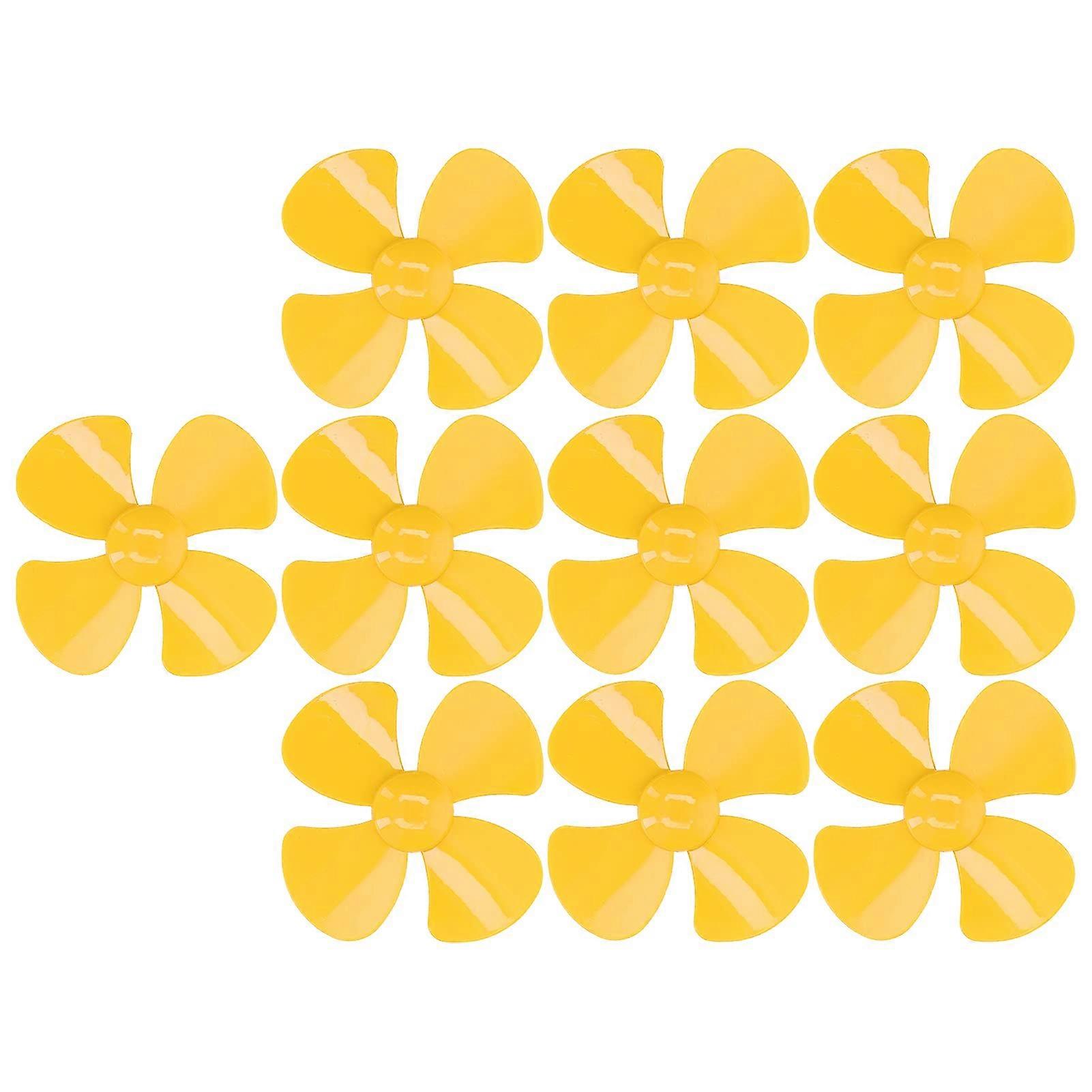 Starker 10 STCS Propeller, Lightweight 40mm 4 Plastic Blades for Toy Car, External Control Model Yellow