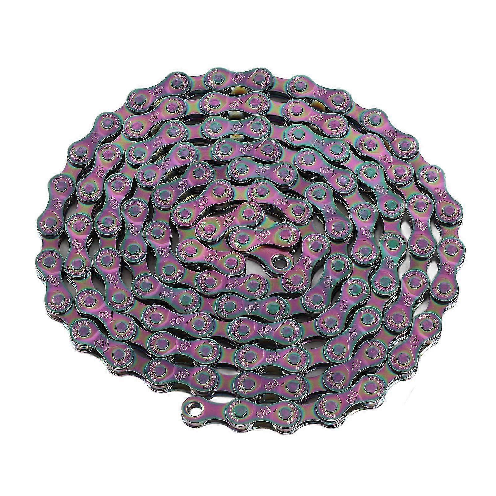 Bike Chain Rust Proof Sensitive Colorful Electroplating 6 7 8 Speed Chain for Road Mountain Bikes )