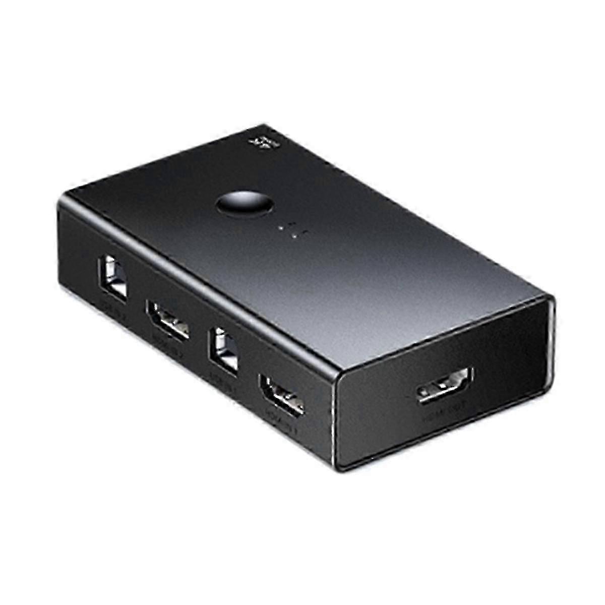 2025 Compatible KVM Switch 4K@60Hz USB 2.0 Switcher 2 in 1 Out