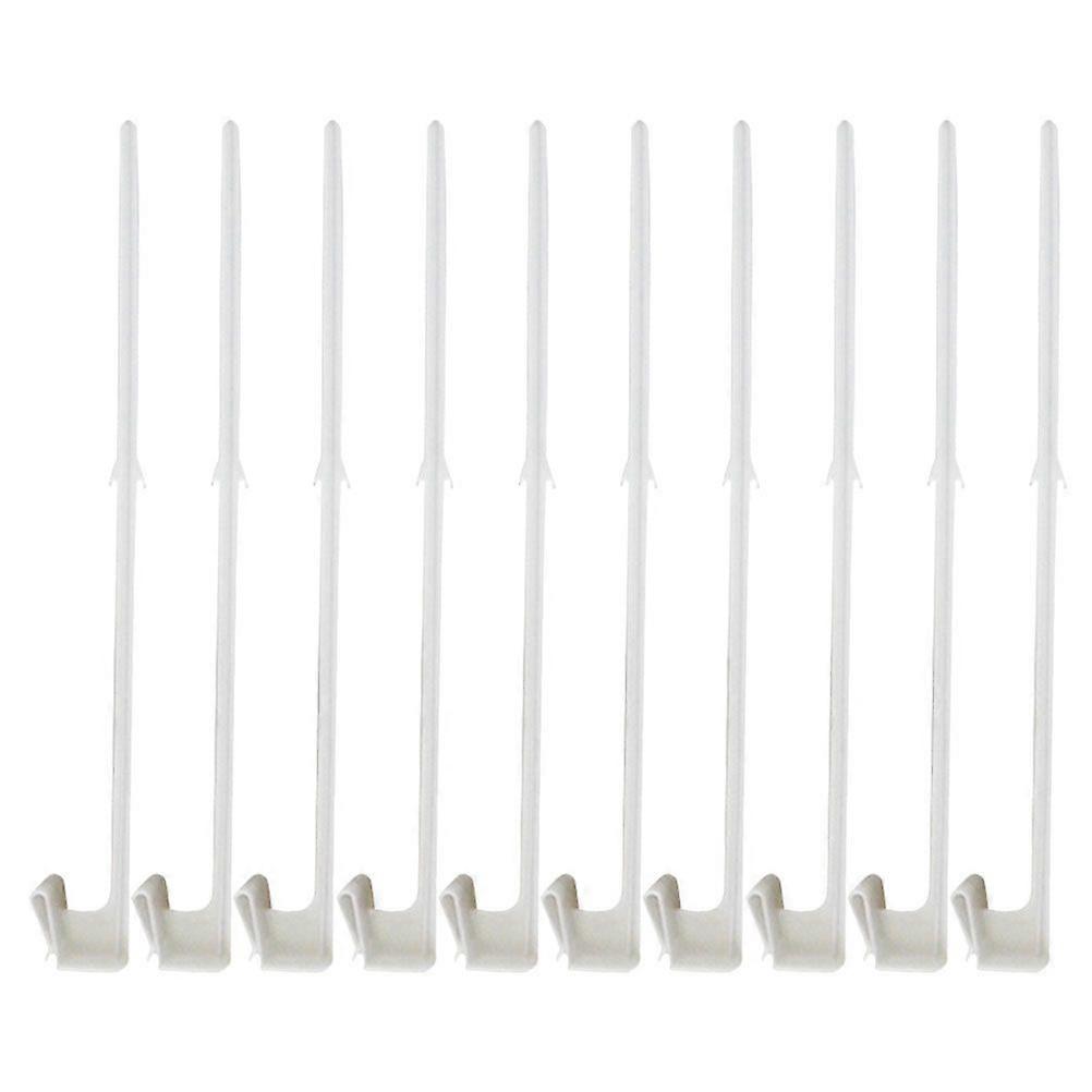 10pcs Plastic Flagpoles Car Fixing Flagpoles Flag Support Poles (White)