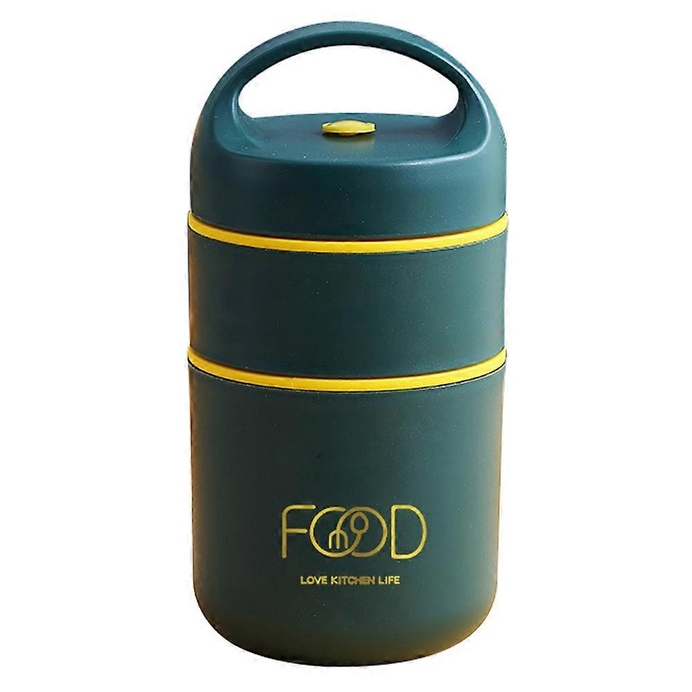 Portable Double Layer Lunch Box PP 304 Stainless Steel Insulated Food Container for Office Workers (
