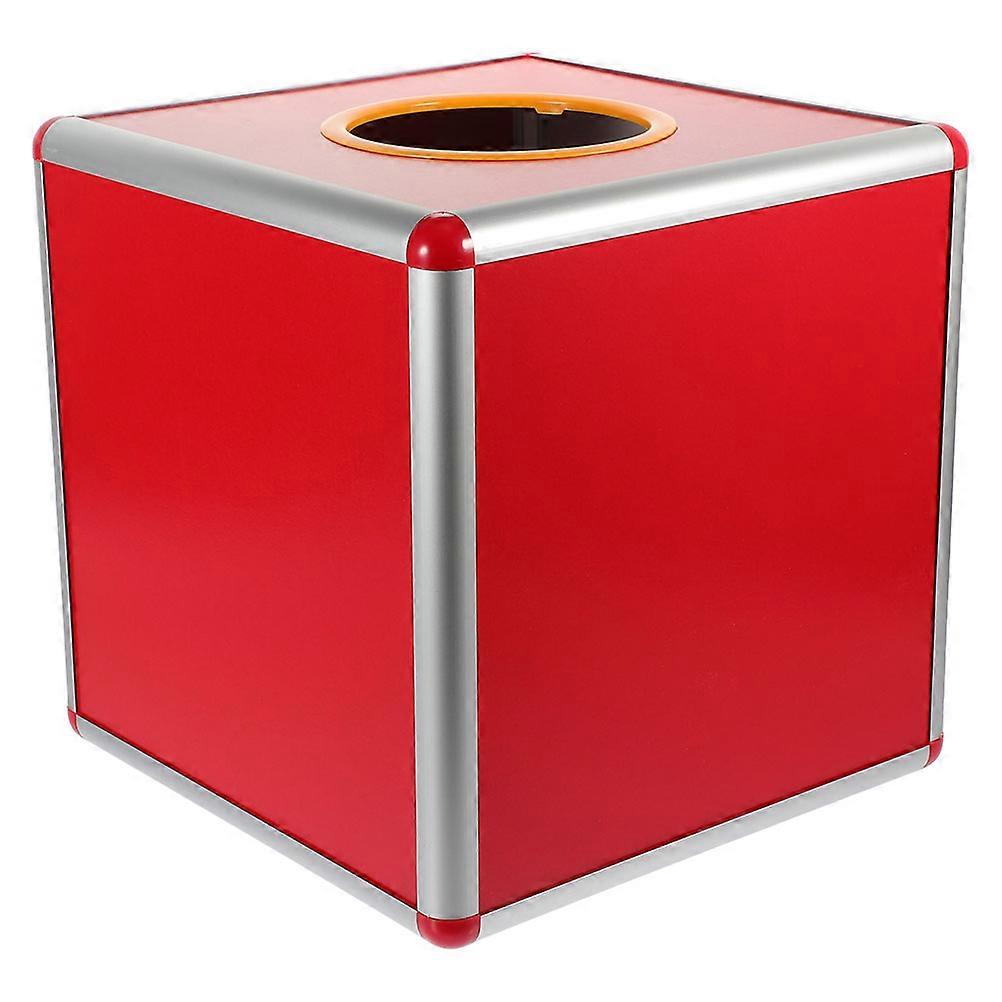 Box Square Game Prop for Birthdays Red Aluminum Alloy and Plastic with Slot 1Set